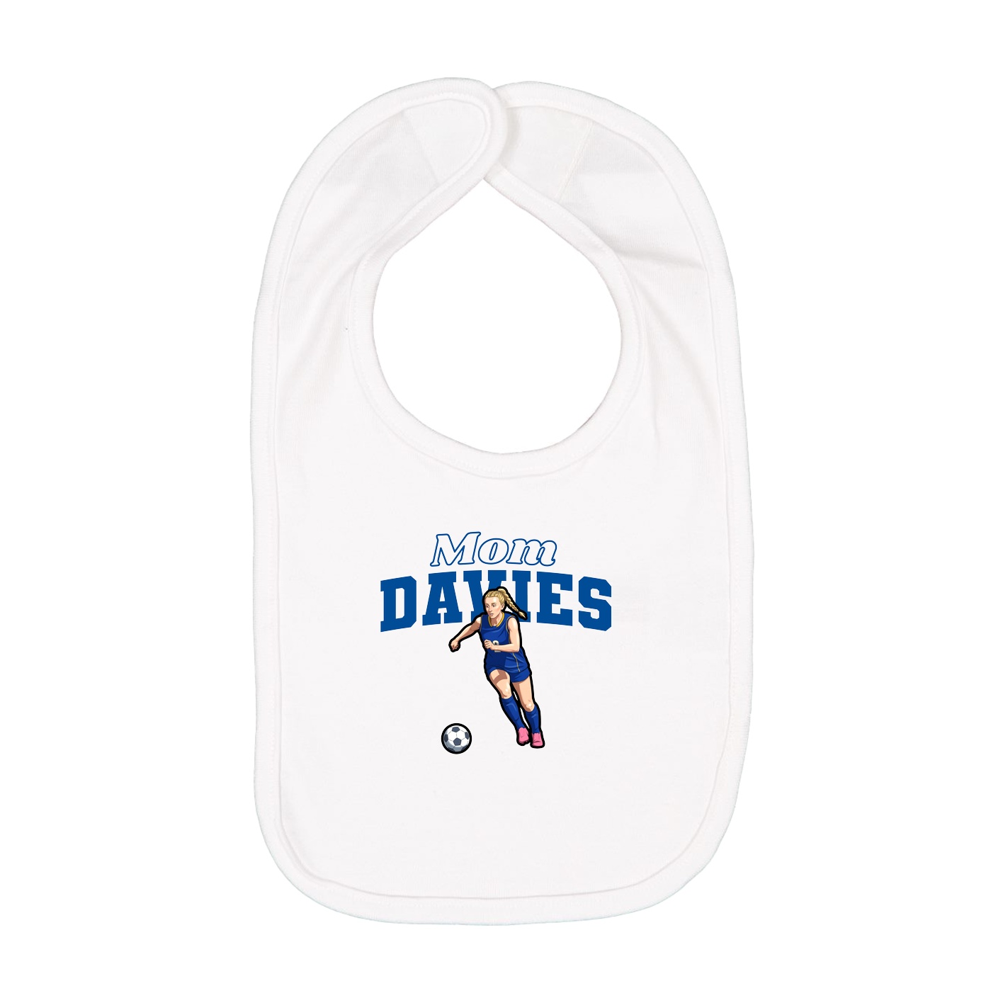 Infant Bib — Mothers Day Block in White