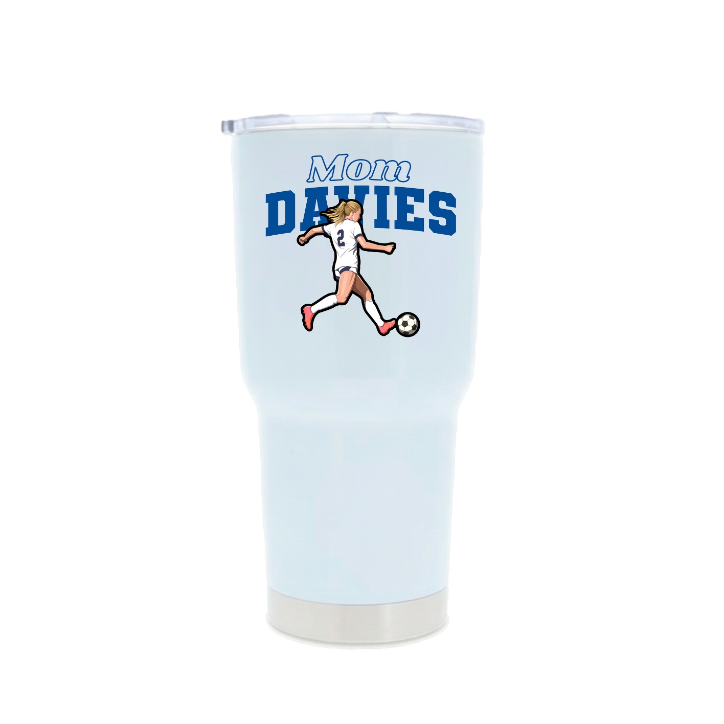 30oz Stainless Steel Tumbler — Mothers Day Block in White