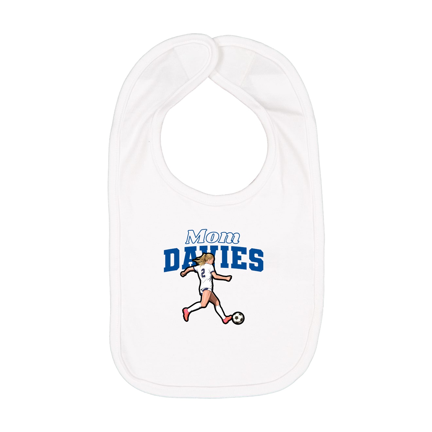 Infant Bib — Mothers Day Block in White