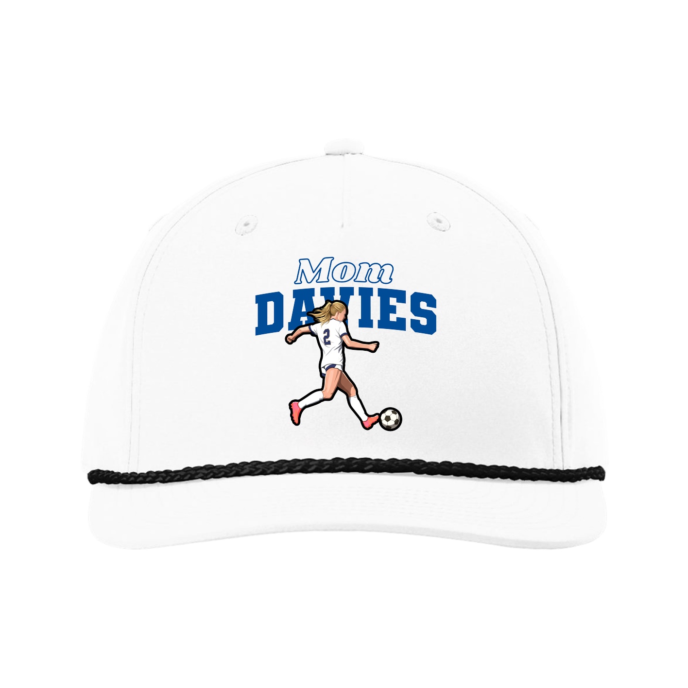 Five-Panel Classic Rope Cap — Mothers Day Block in White