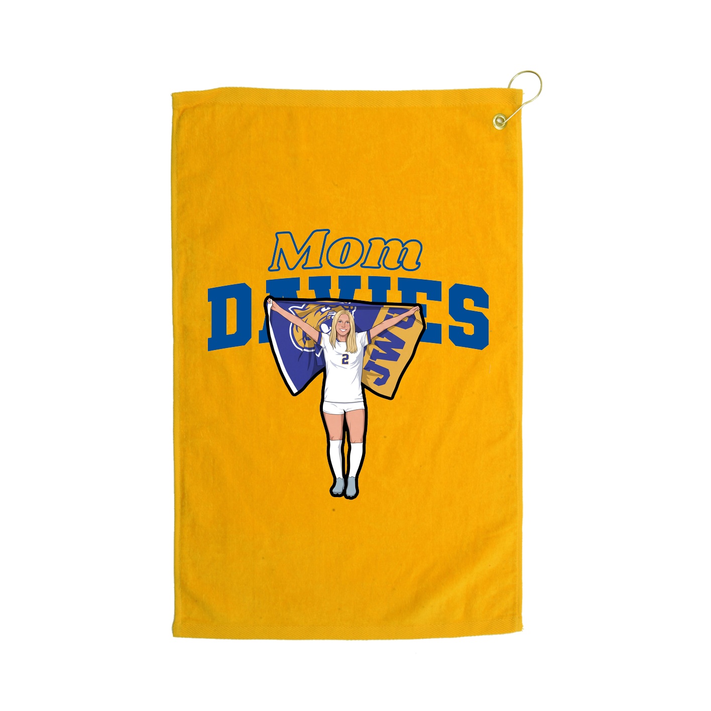 Golf Towel — Mothers Day Block in Gold