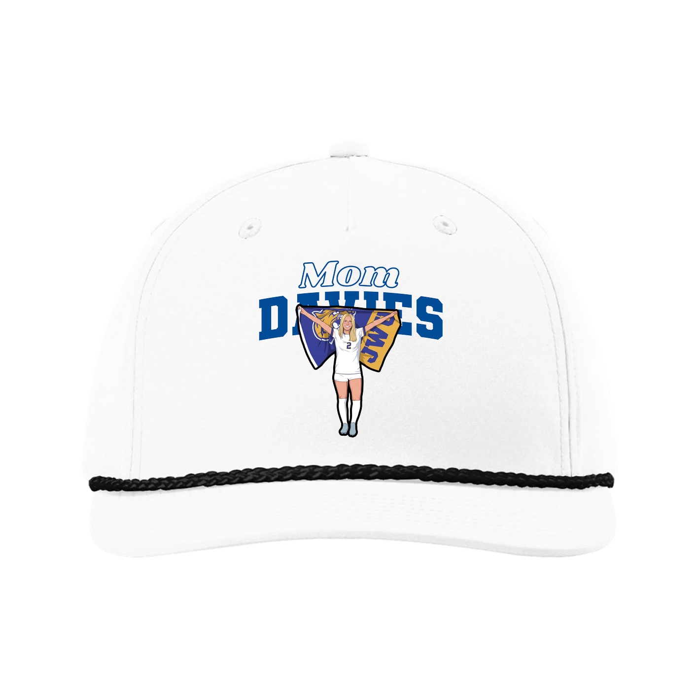 Five-Panel Classic Rope Cap — Mothers Day Block in White
