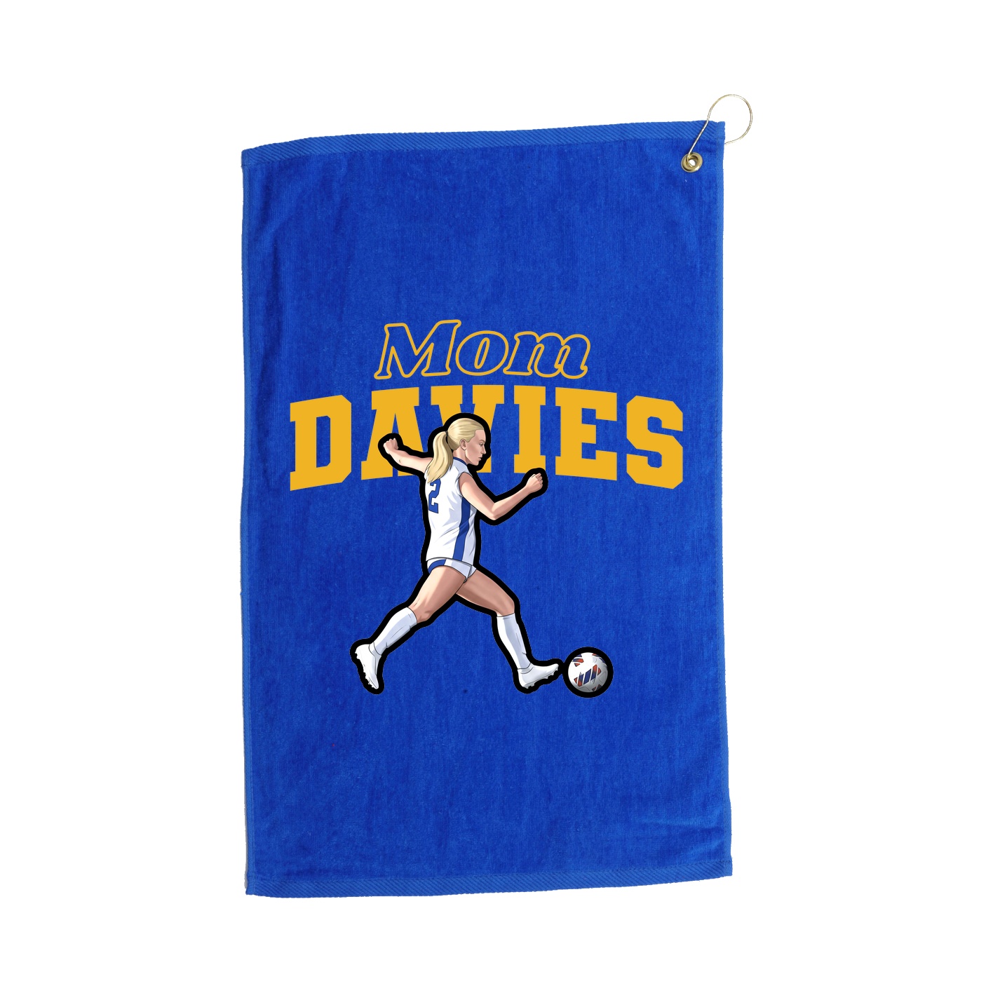 Golf Towel — Mothers Day Block in Royal