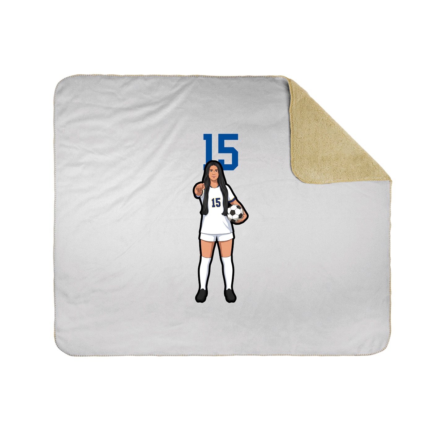 Throw Blanket — Number Top in White
