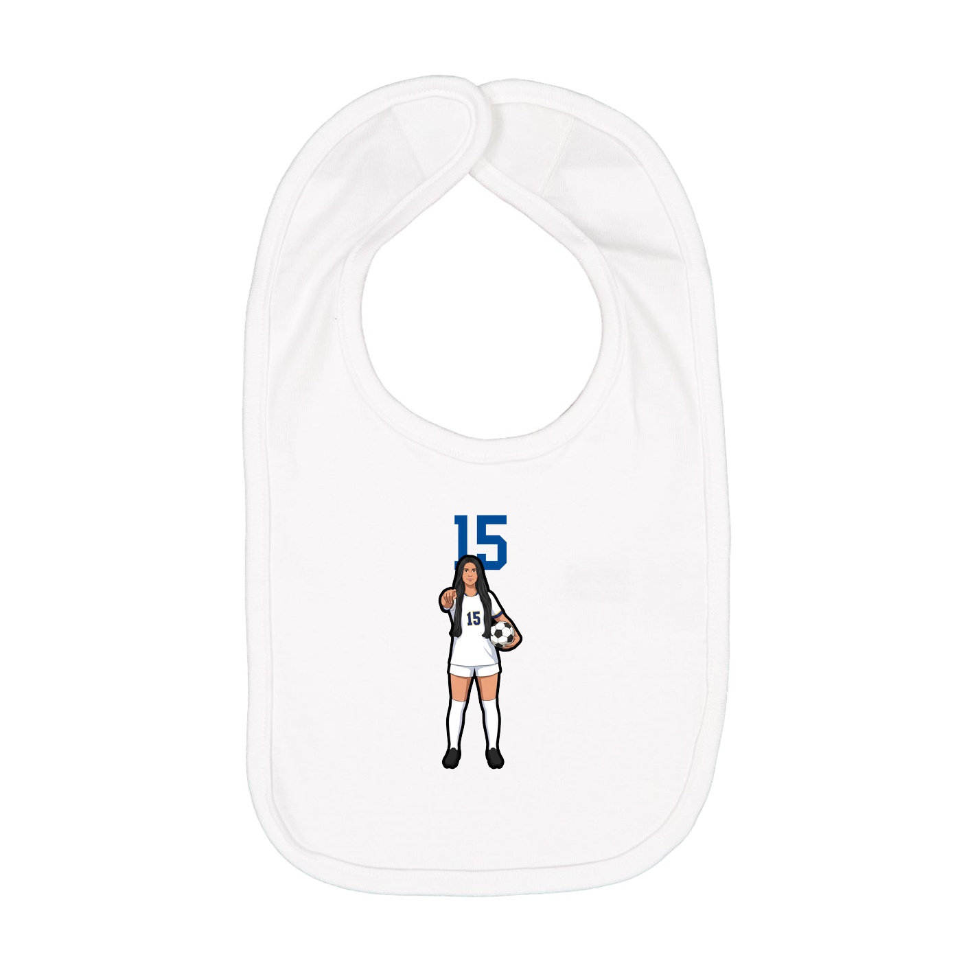 Infant Bib — Number Top in White