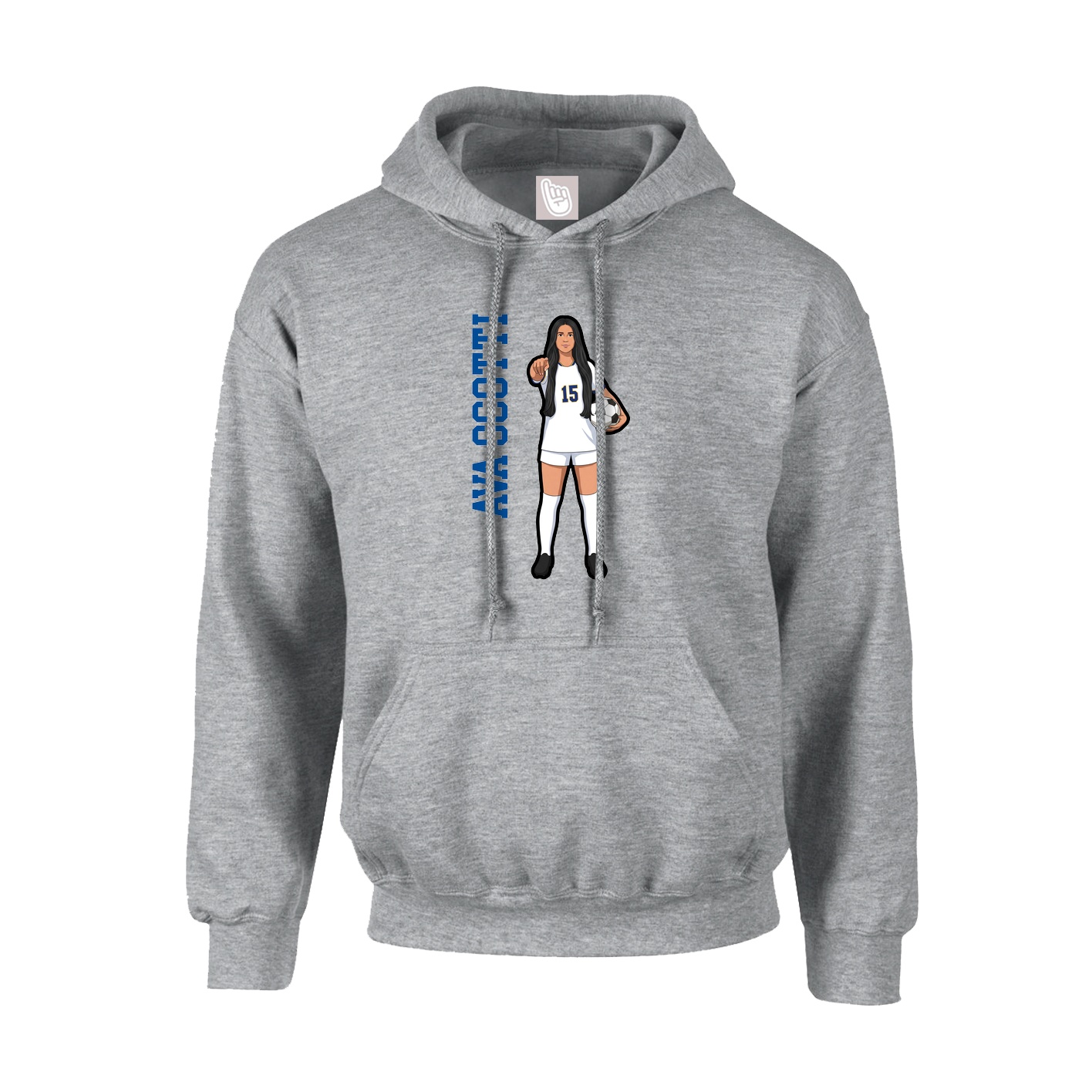 Hoodie — Name Vertical in Grey