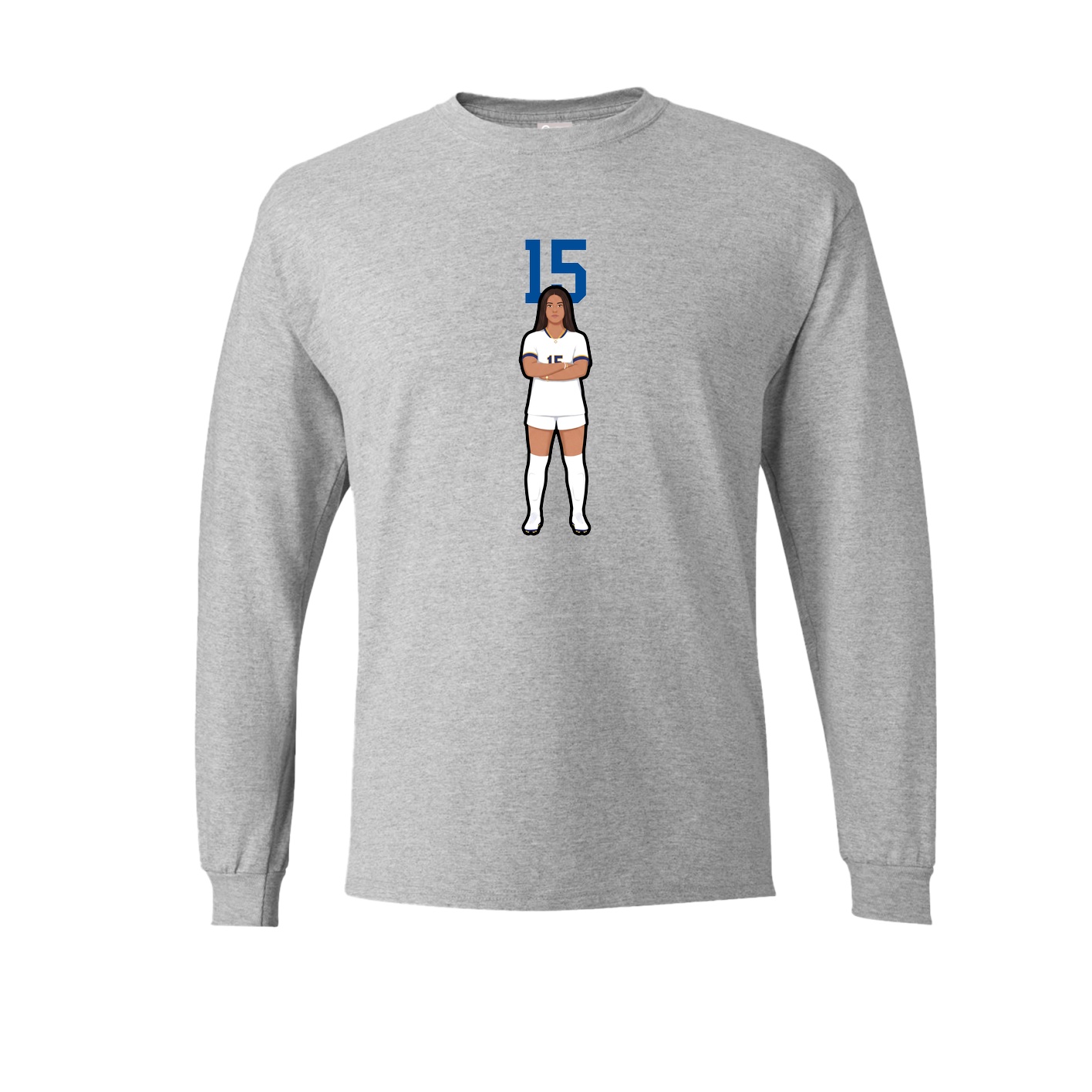 Long Sleeve Tee — Number Top in Grey