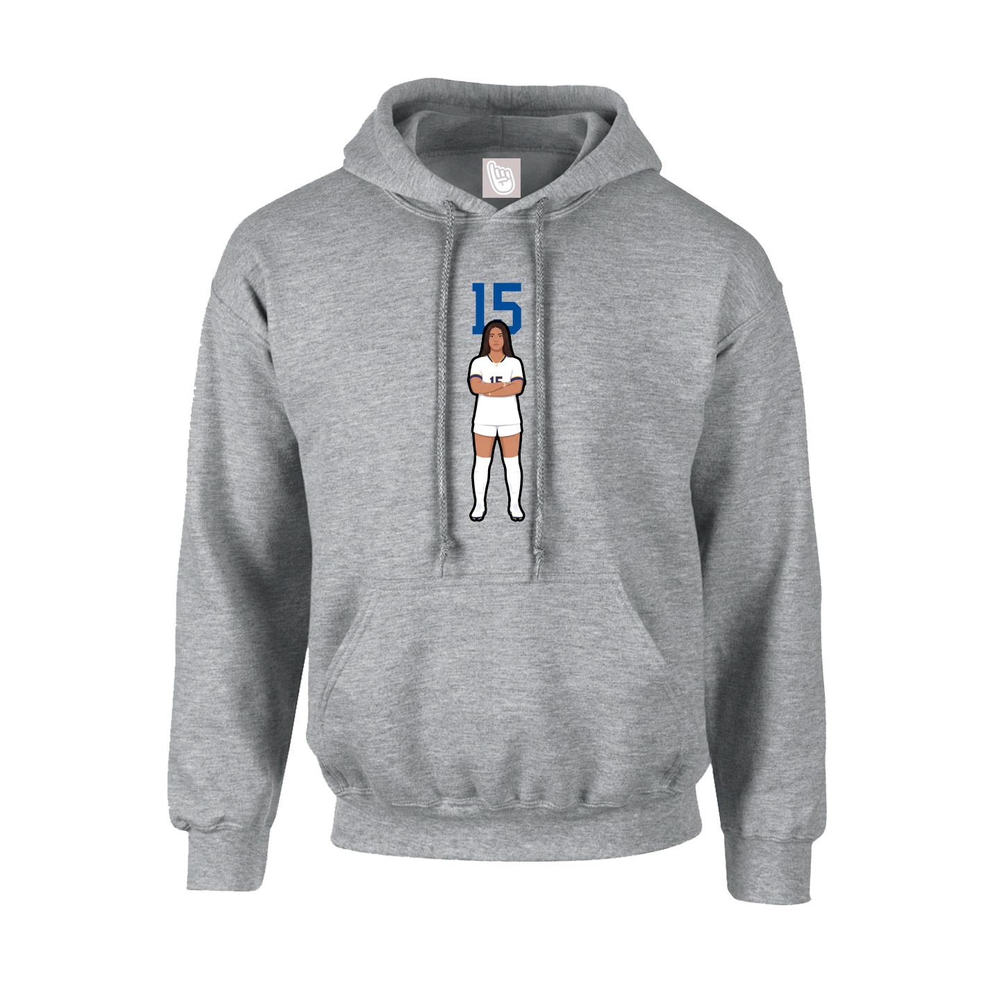 Youth Hoodie — Number Top in Grey