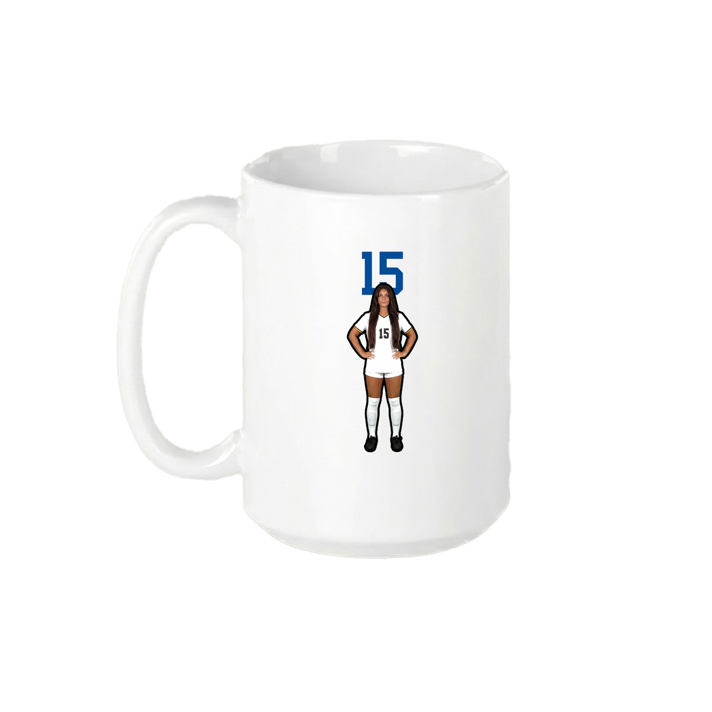 15oz Coffee Mug — Number Top in White