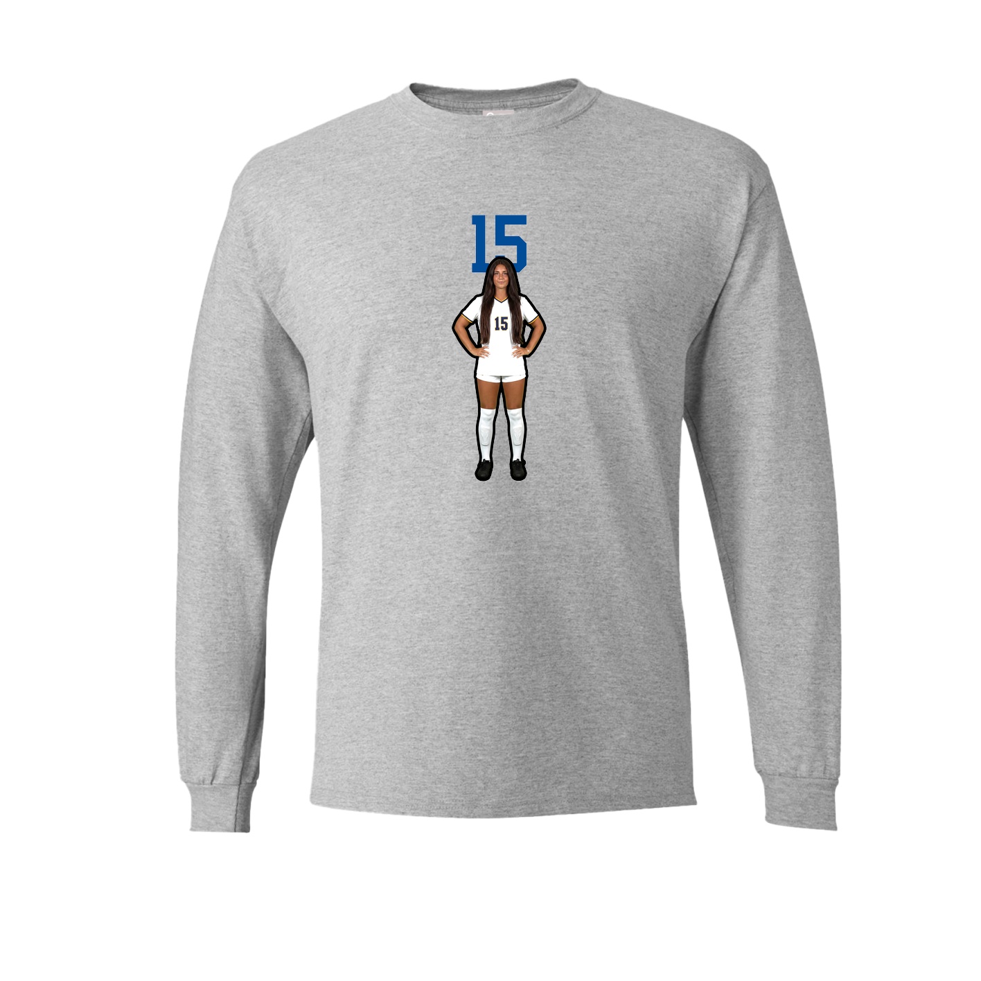 Long Sleeve Tee — Number Top in Grey