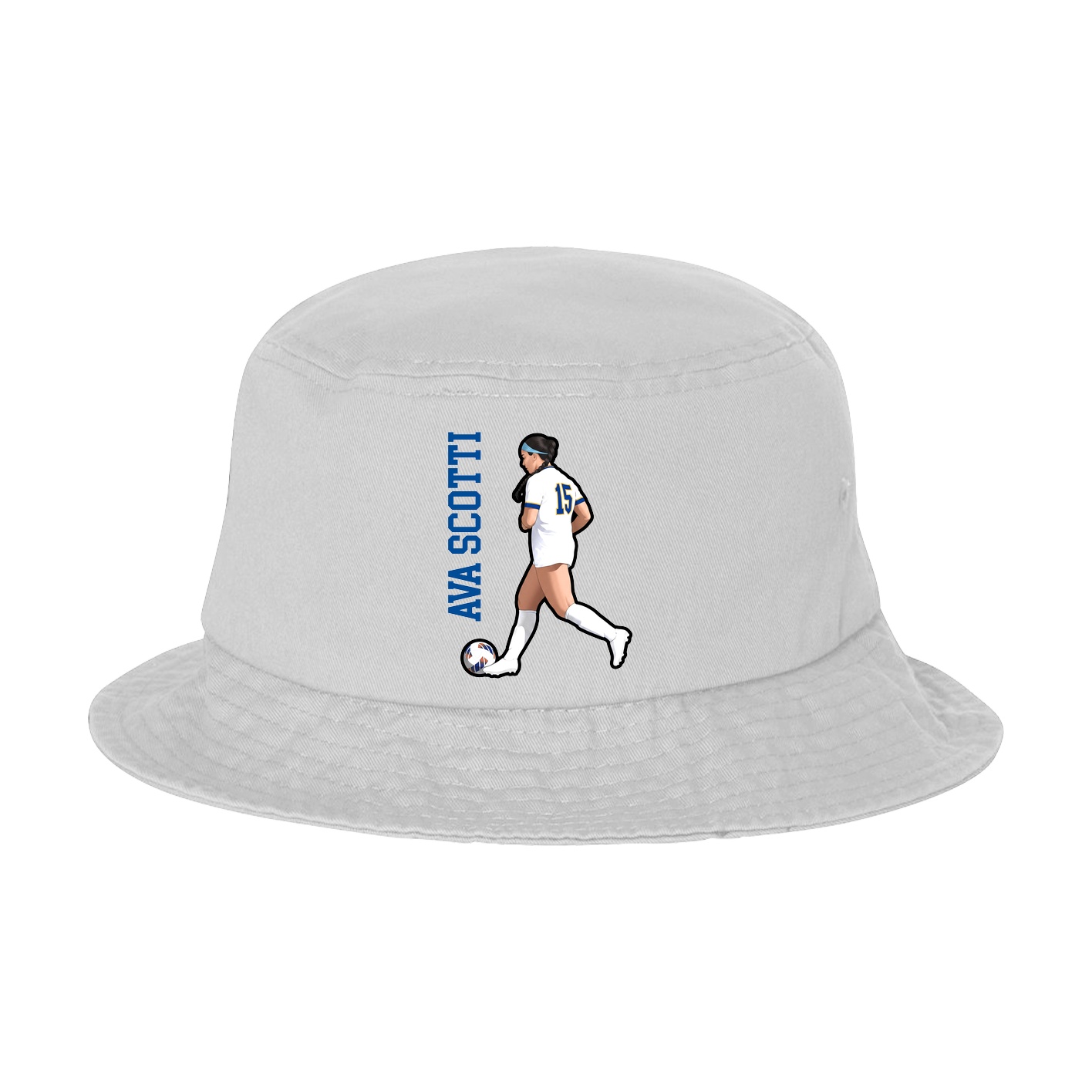 Bucket Cap — Name Vertical in White