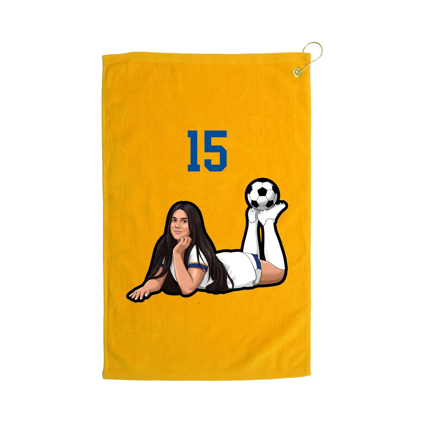 Golf Towel — Number Top in Gold