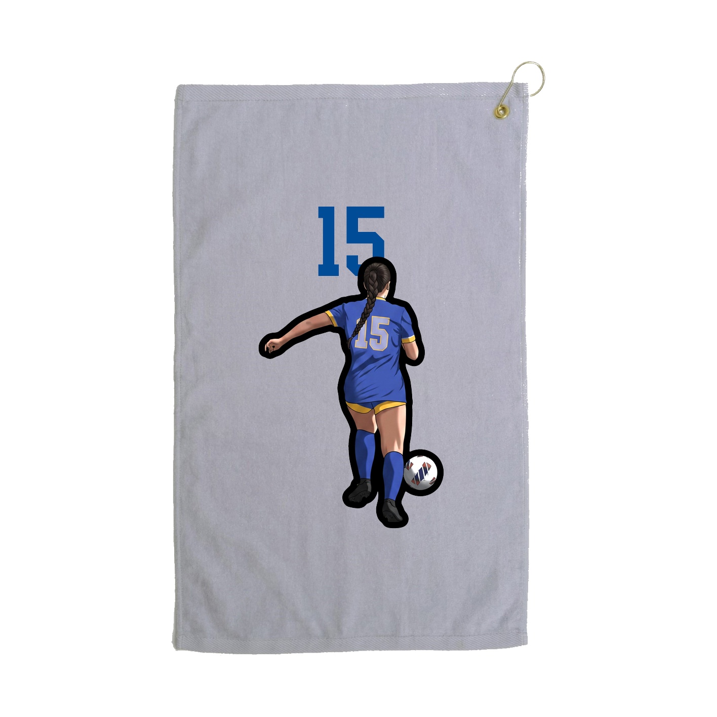 Golf Towel — Number Top in Grey