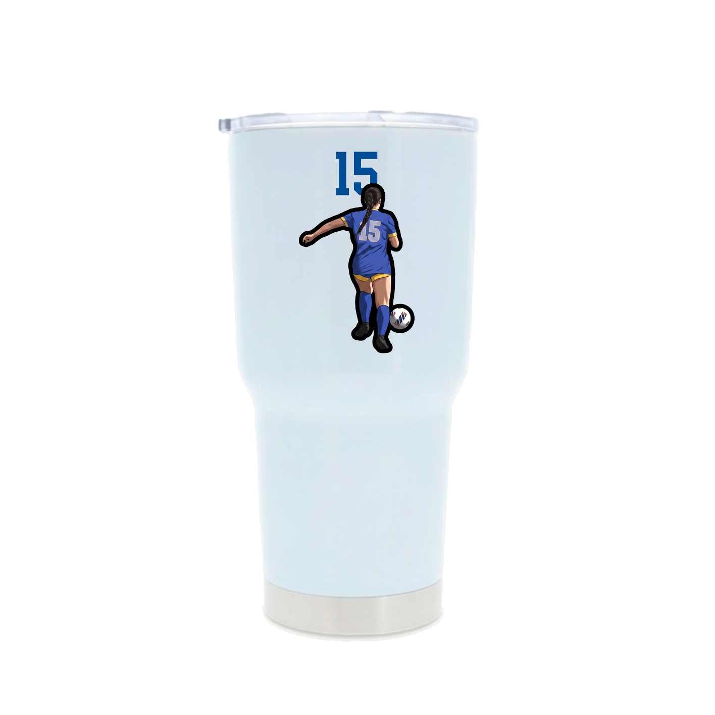 30oz Stainless Steel Tumbler — Number Top in White