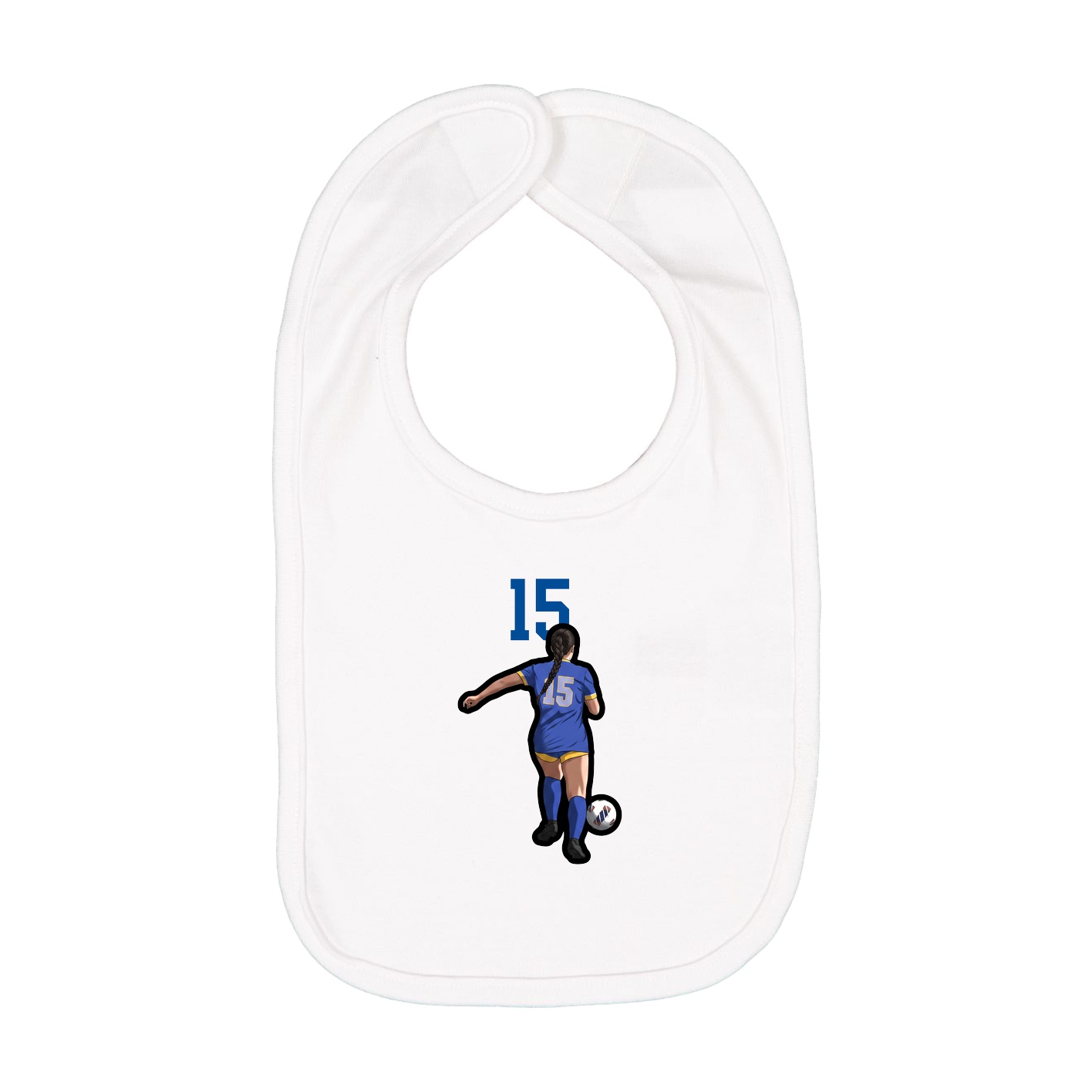 Infant Bib — Number Top in White