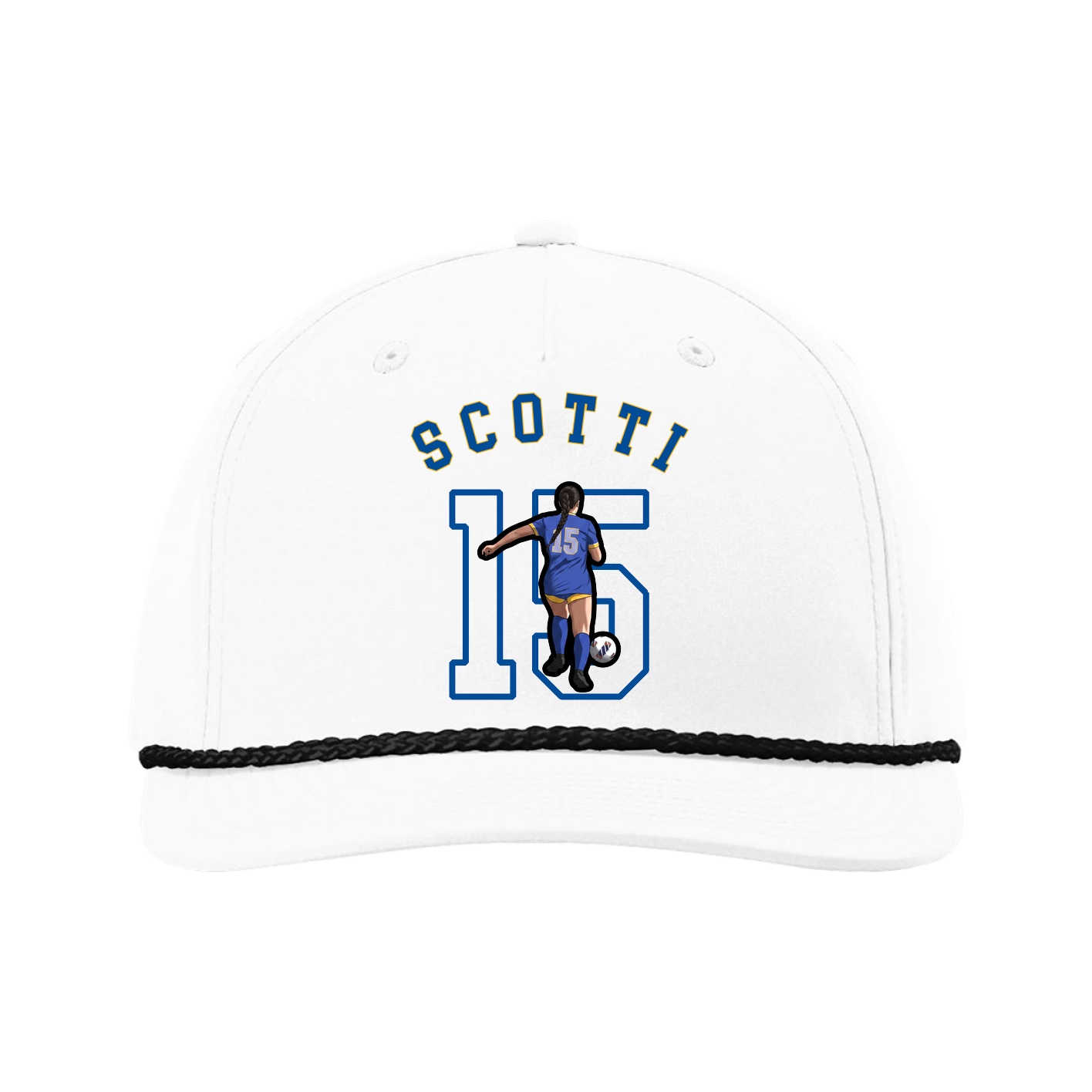Five-Panel Classic Rope Cap — Shirsey Arch in White