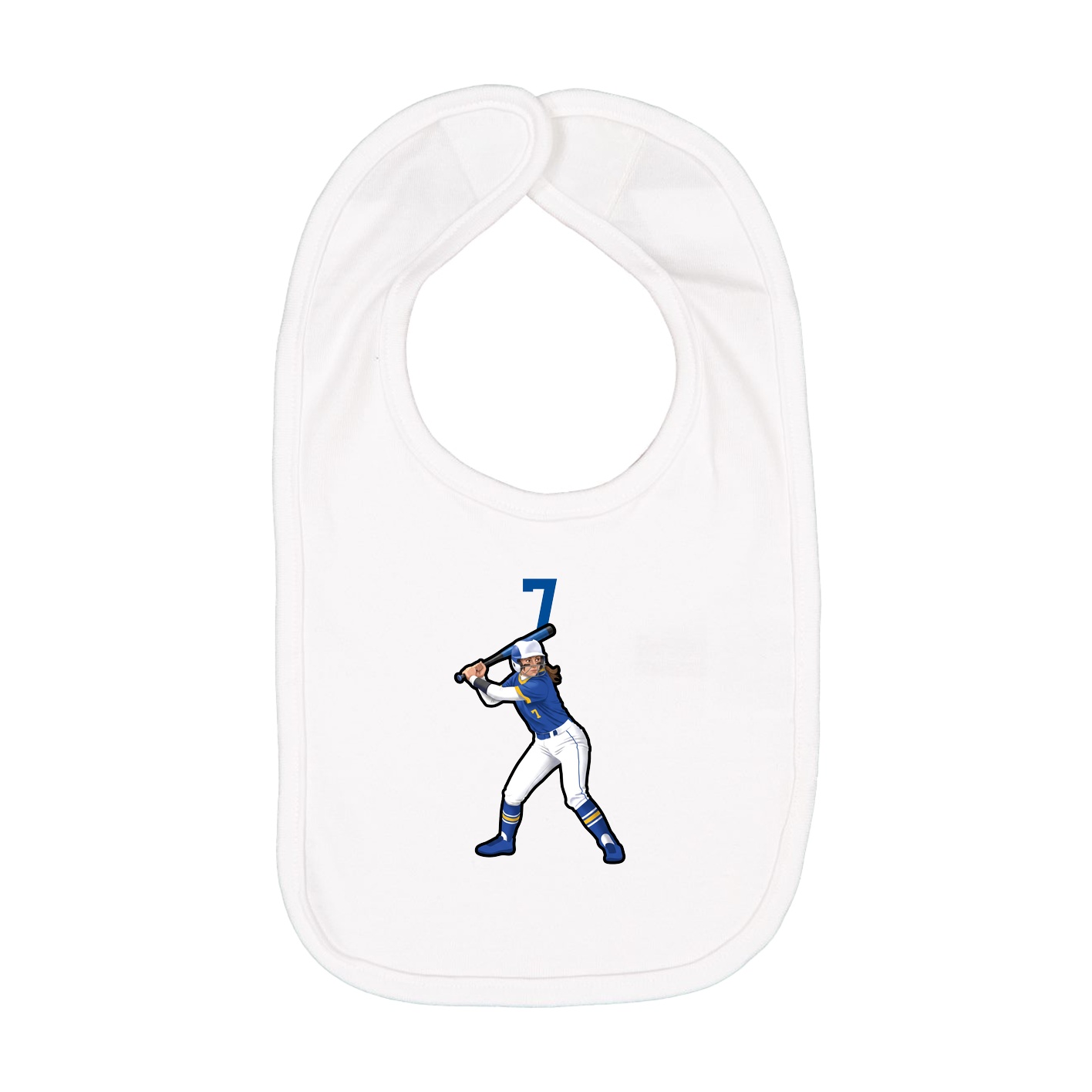 Infant Bib — Number Top in White