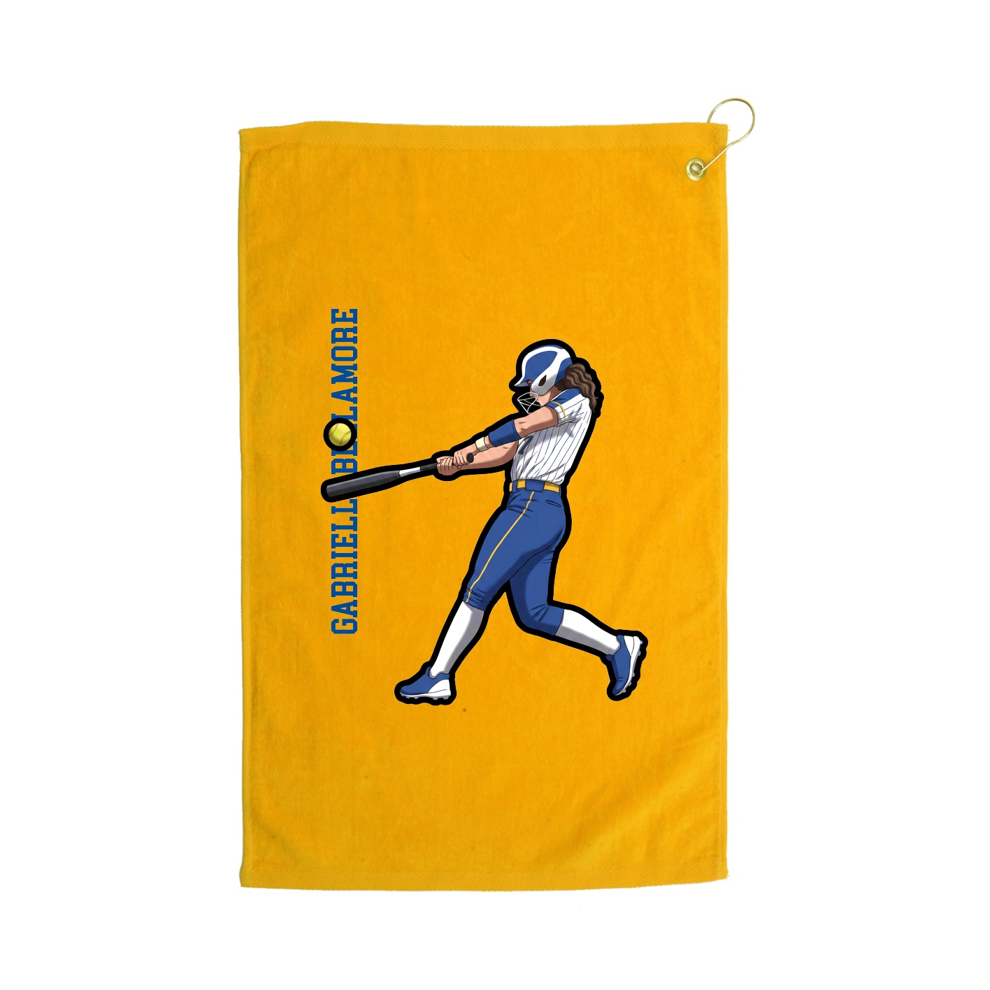 Golf Towel — Name Vertical in Gold
