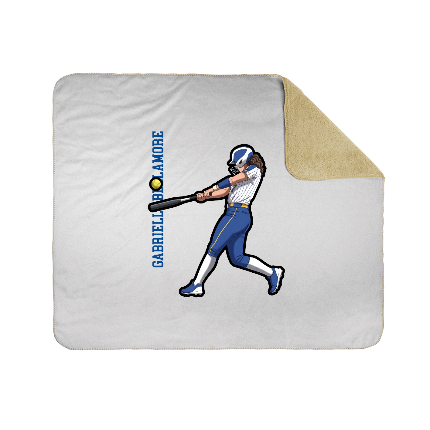 Throw Blanket — Name Vertical in White