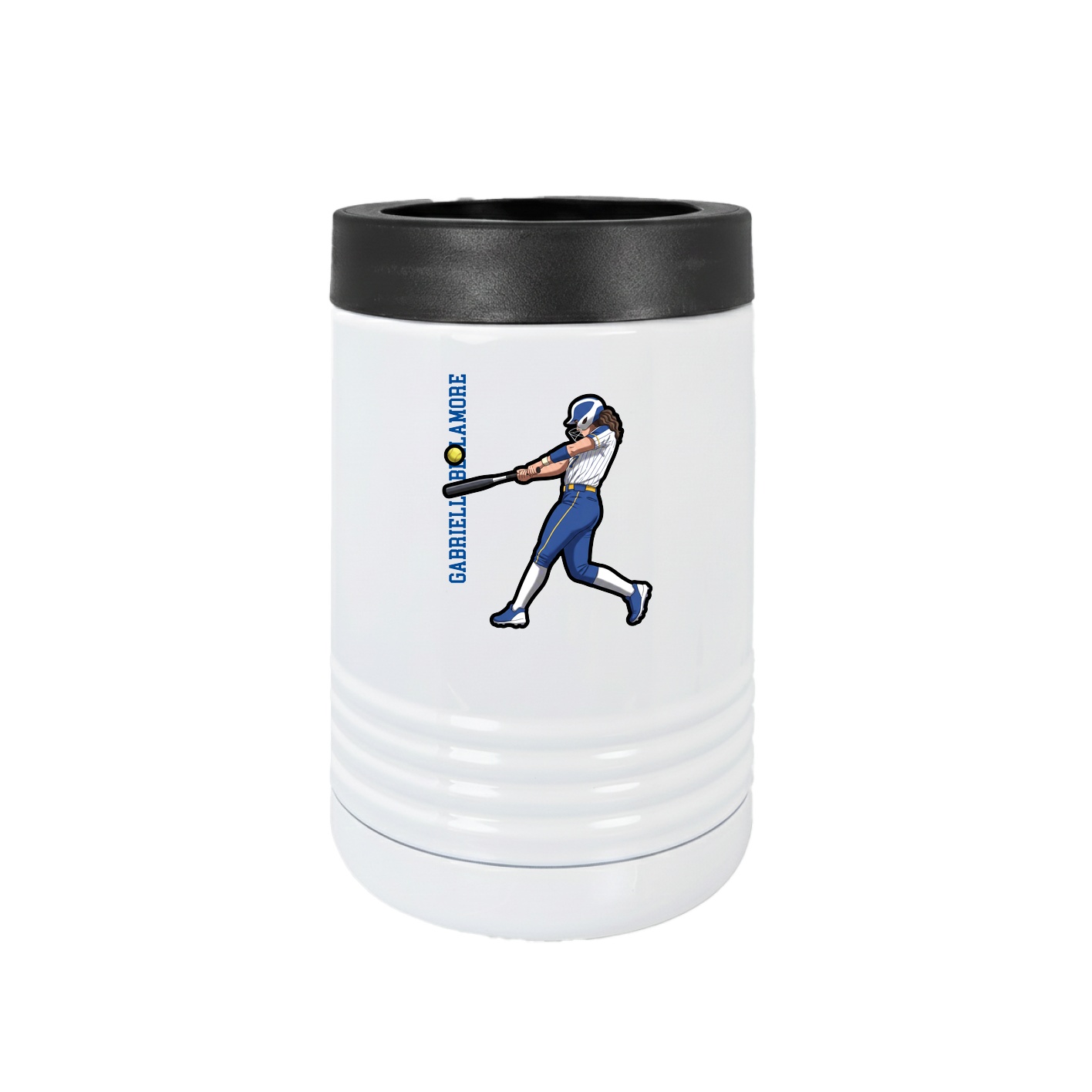 Beverage Holder — Name Vertical in White