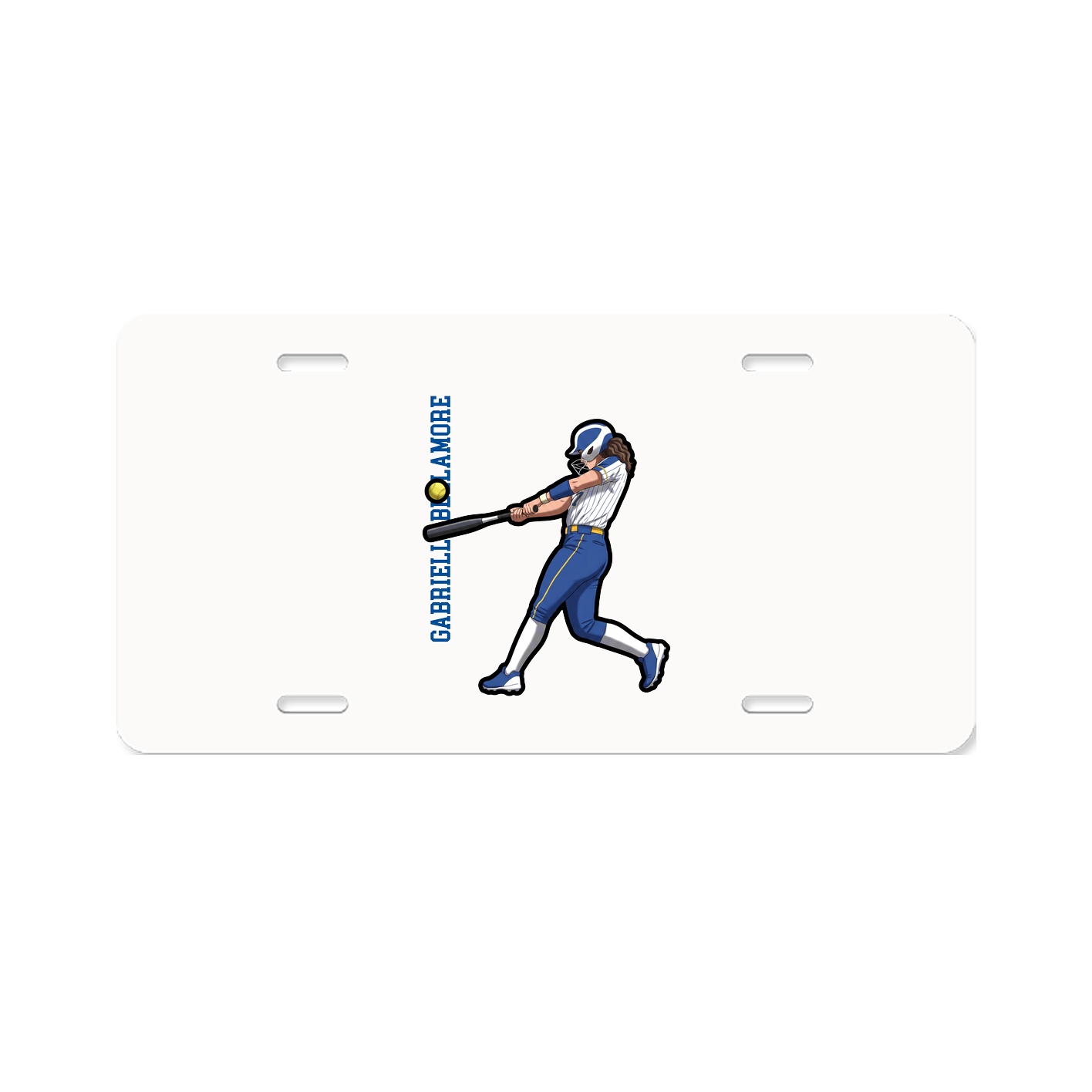License Plate — Name Vertical in Classic