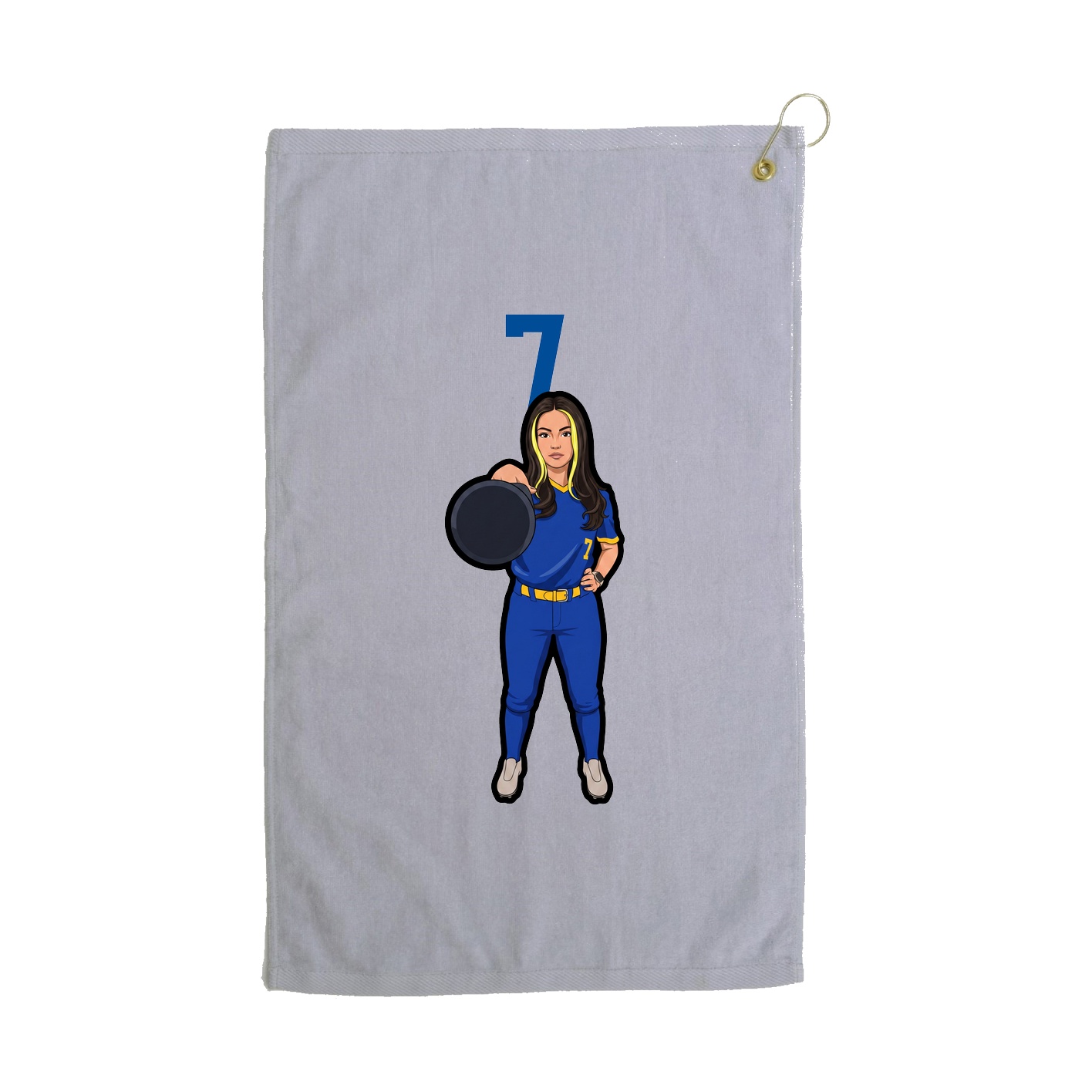 Golf Towel — Number Top in Grey