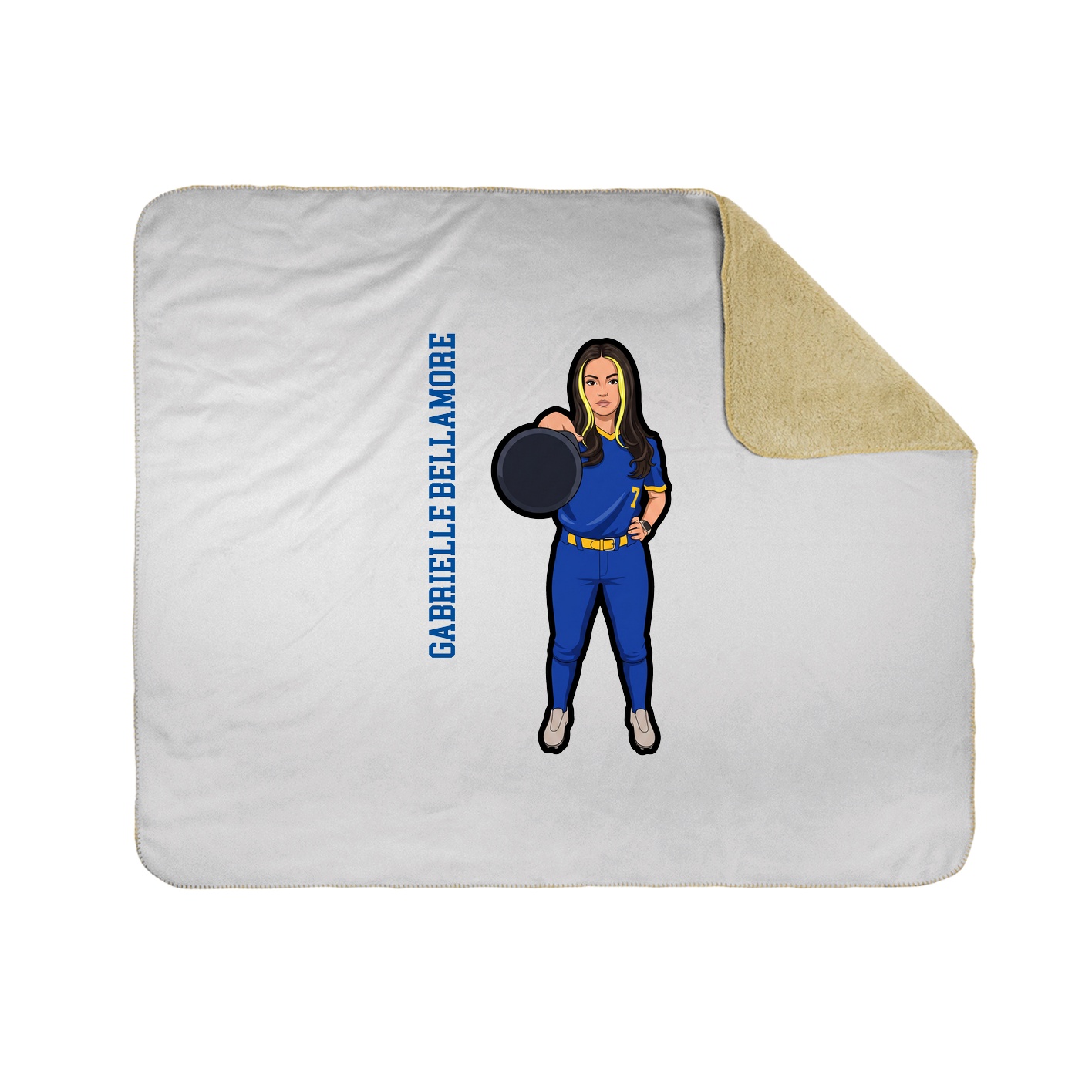 Throw Blanket — Name Vertical in White