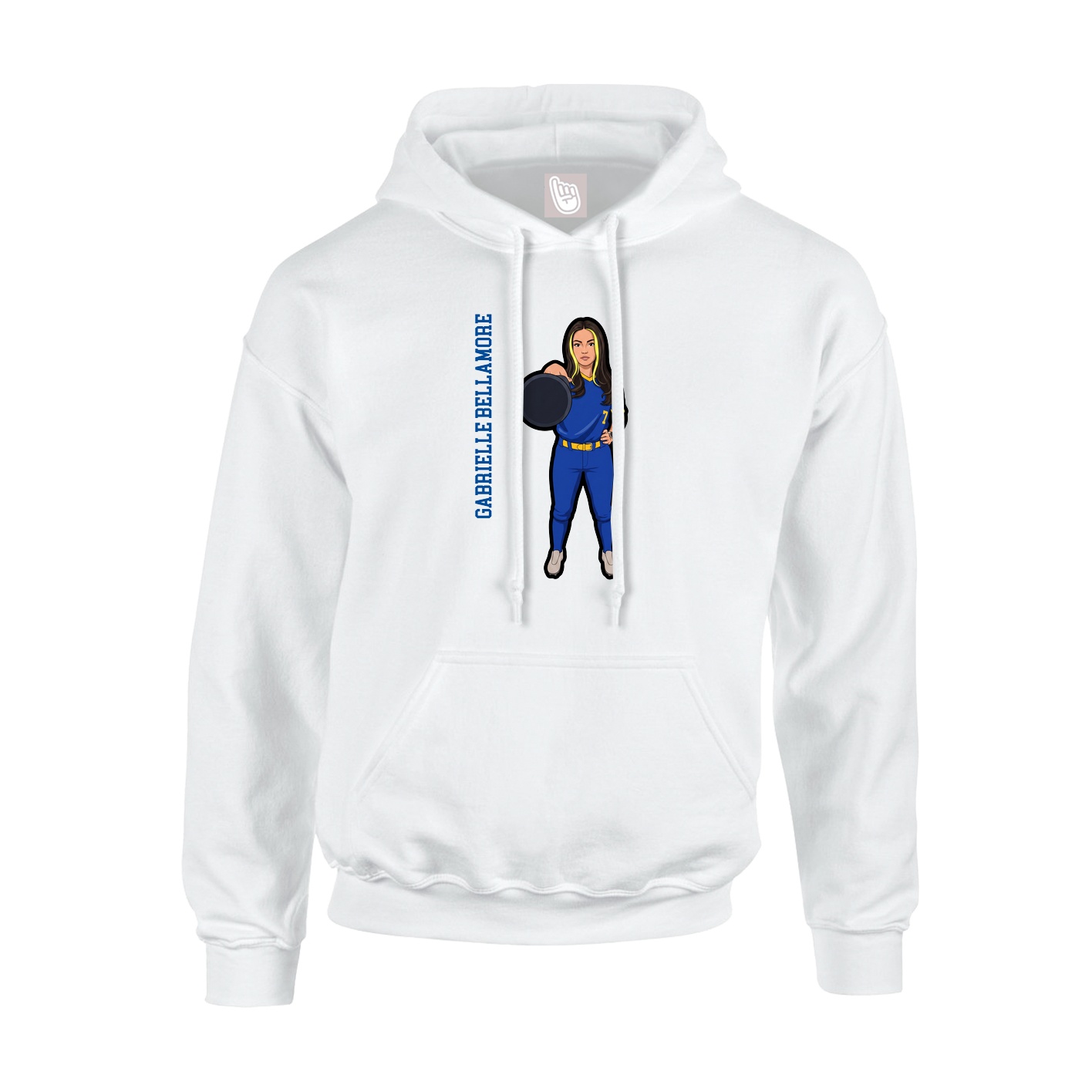 Youth Hoodie — Name Vertical in White