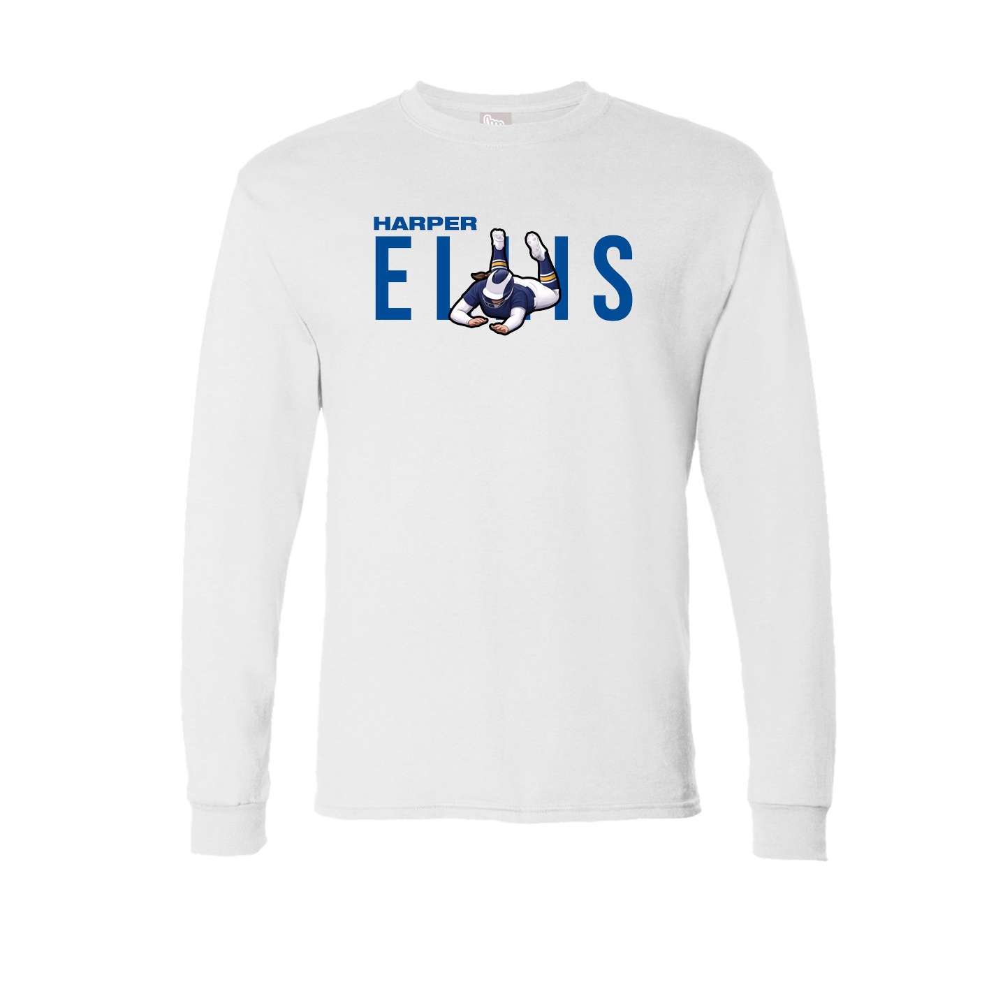 Long Sleeve Tee — Player Name in White