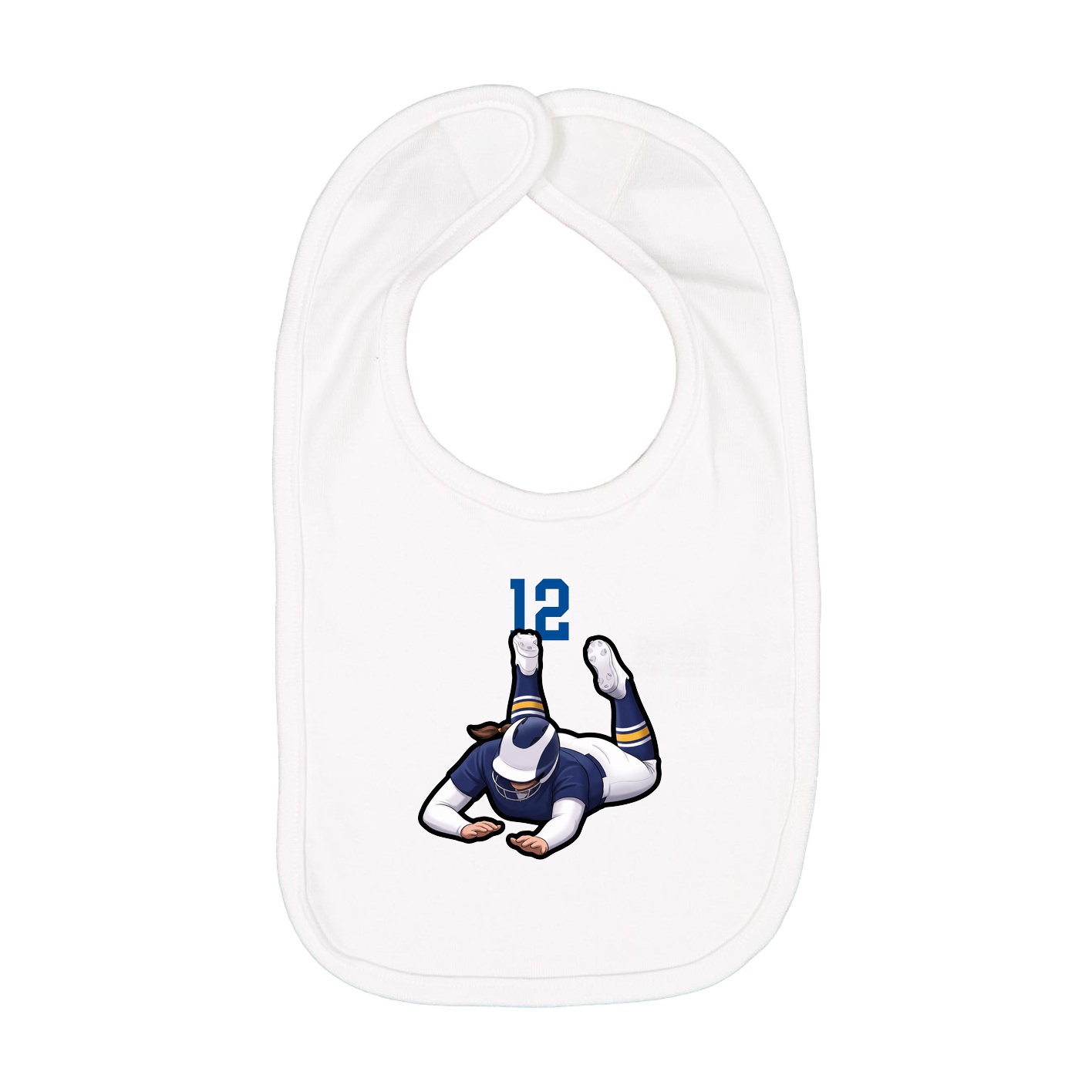 Infant Bib — Number Top in White