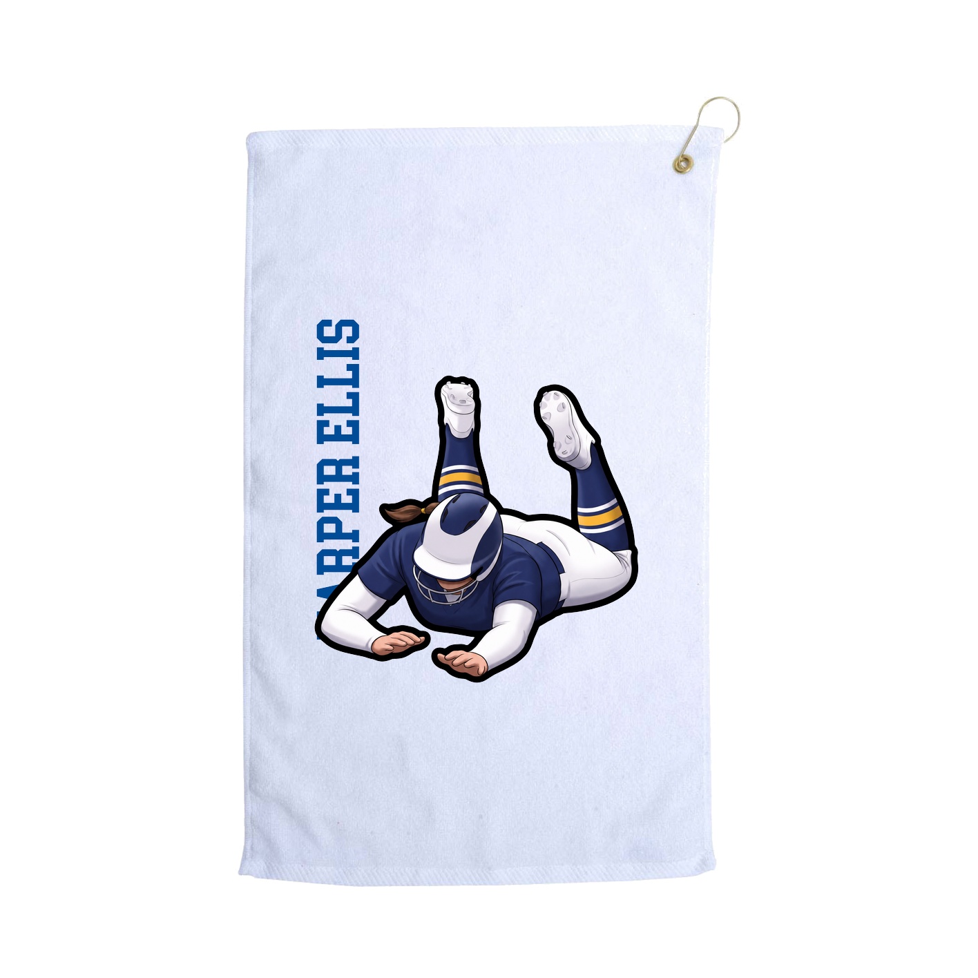 Golf Towel — Name Vertical in White