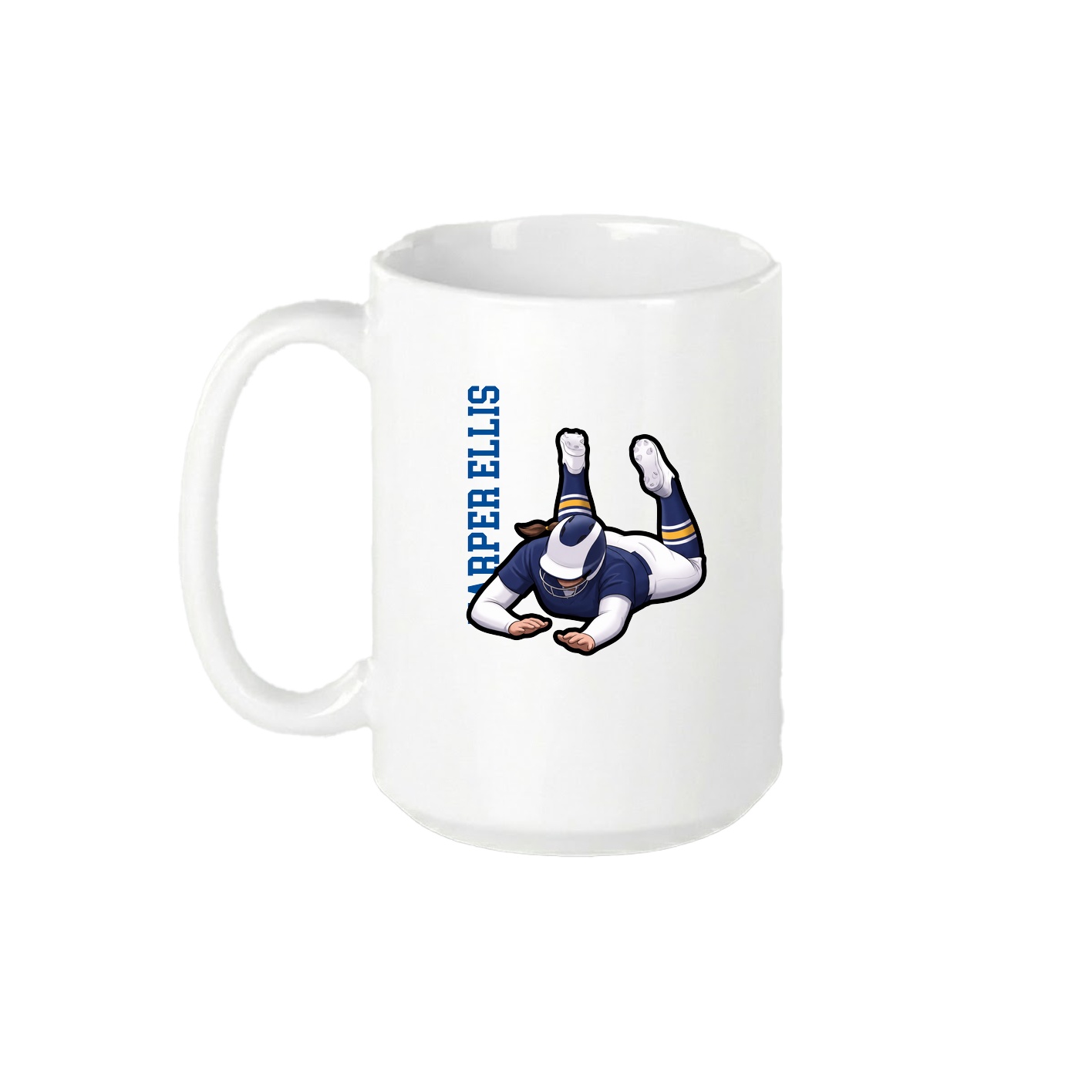 15oz Coffee Mug — Name Vertical in White