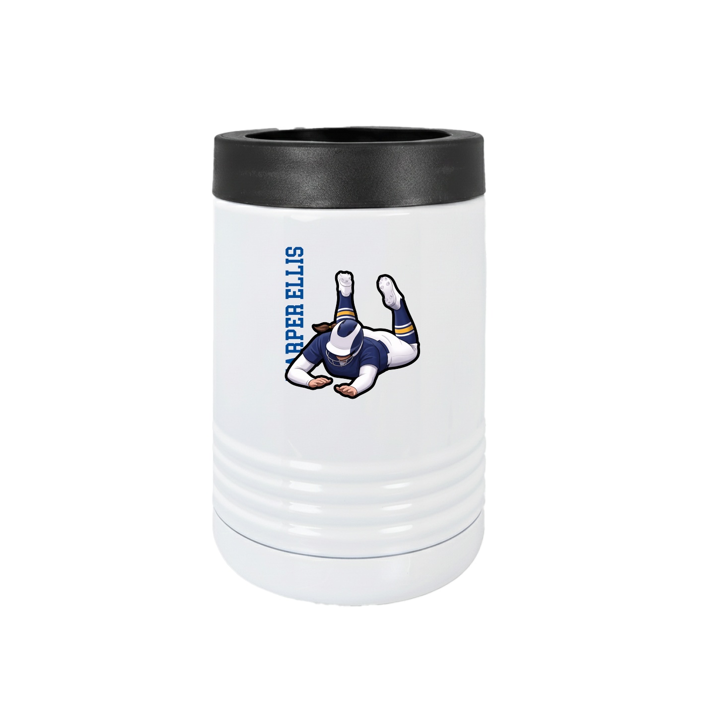 Beverage Holder — Name Vertical in White