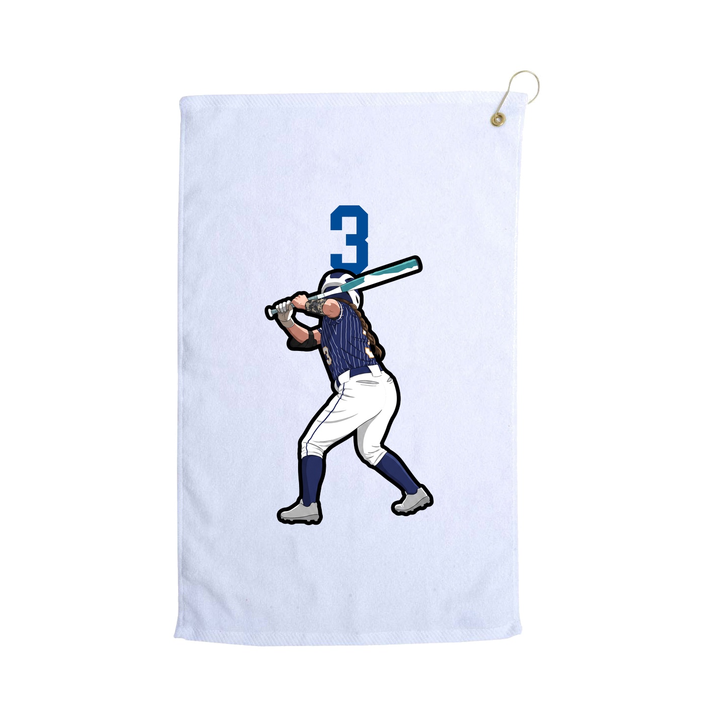 Golf Towel — Number Top in White