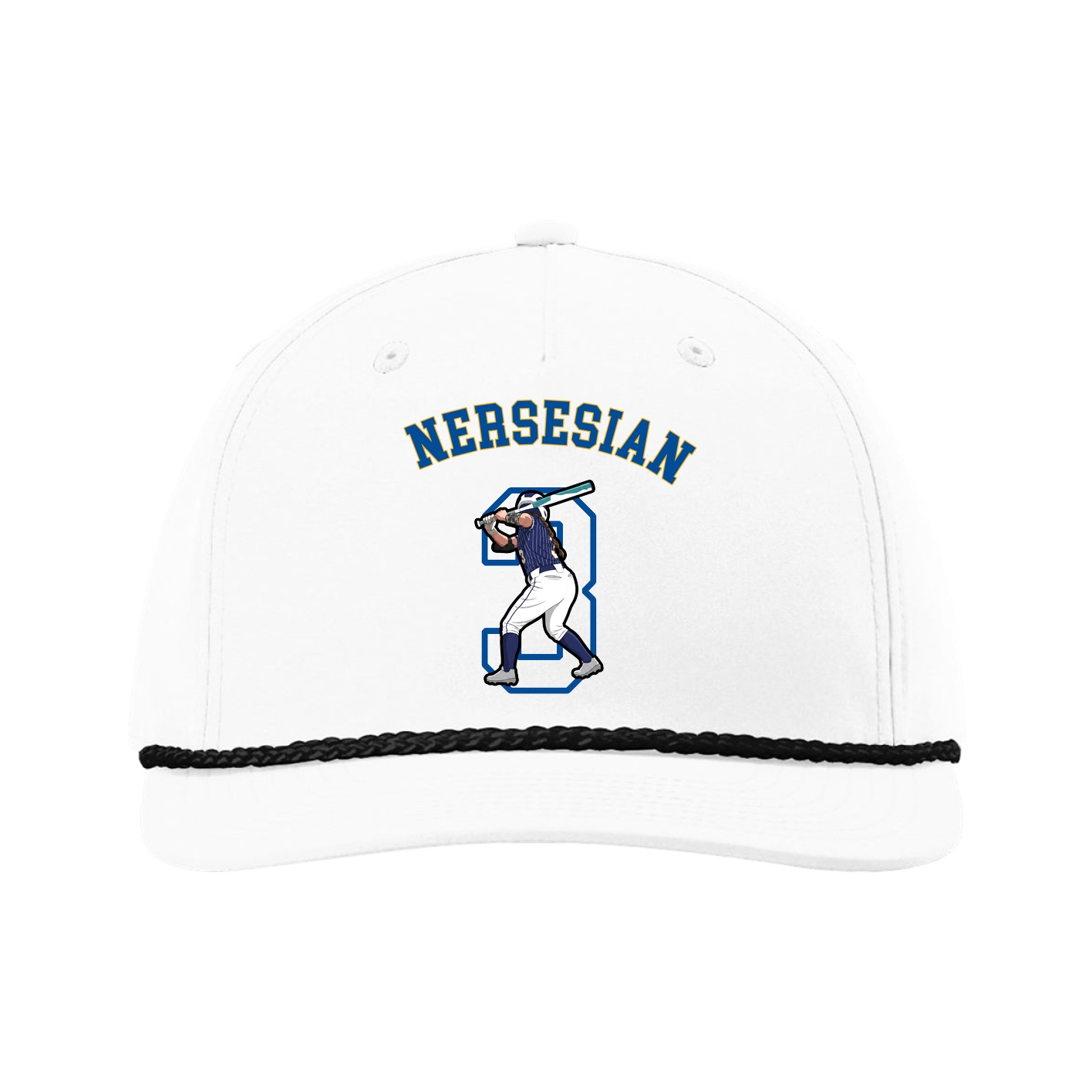 Five-Panel Classic Rope Cap — Shirsey Arch in White