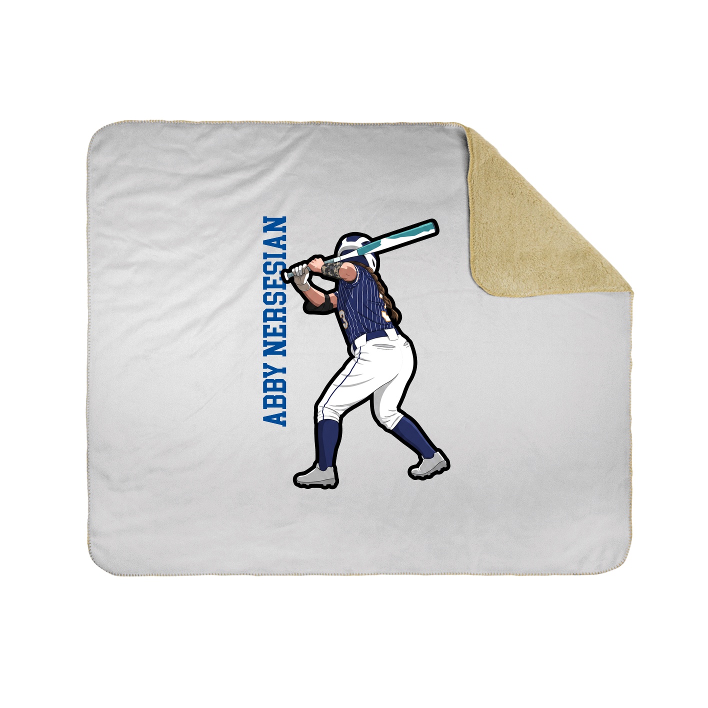 Throw Blanket — Name Vertical in White