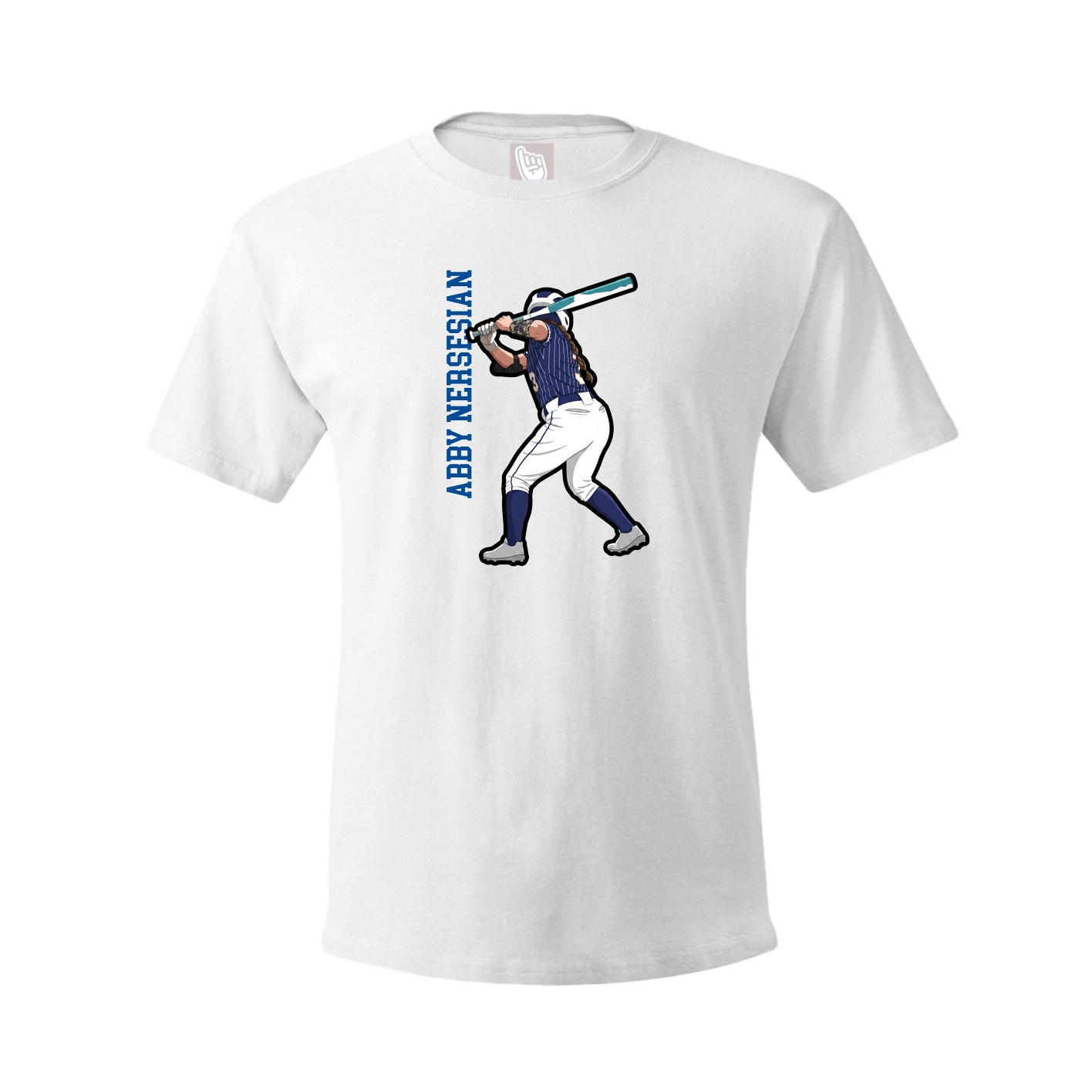 Tee — Name Vertical in White