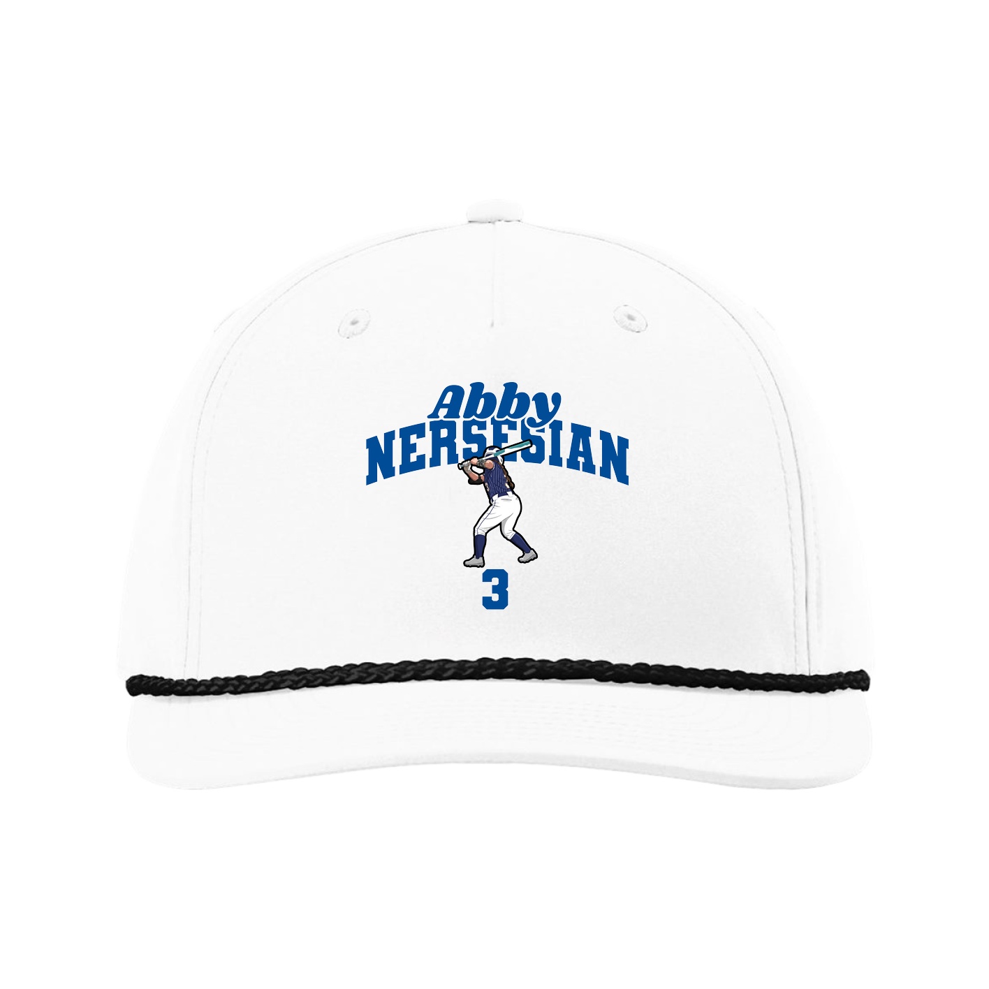 Five-Panel Classic Rope Cap — Signature Arch in White