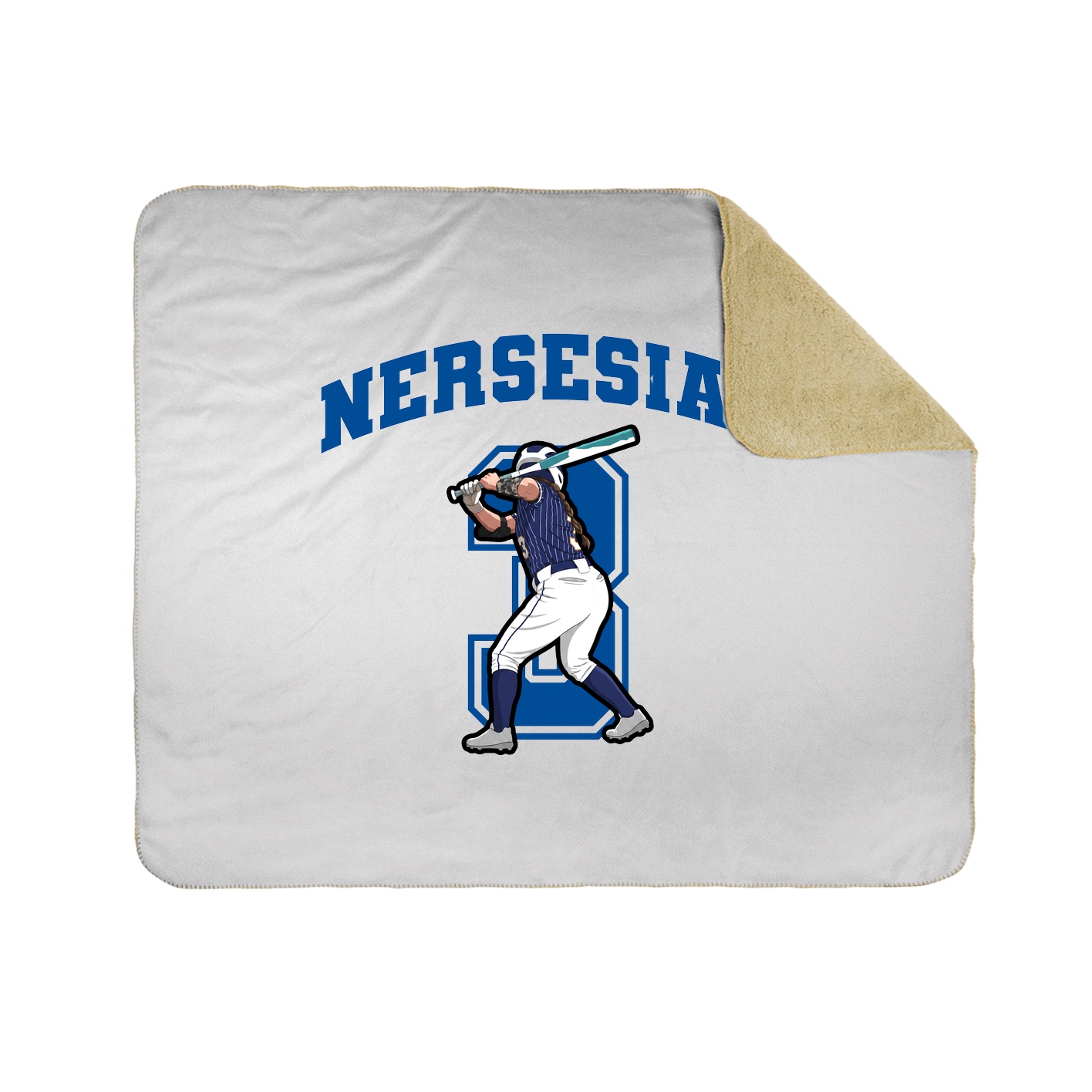 Throw Blanket — Number in White
