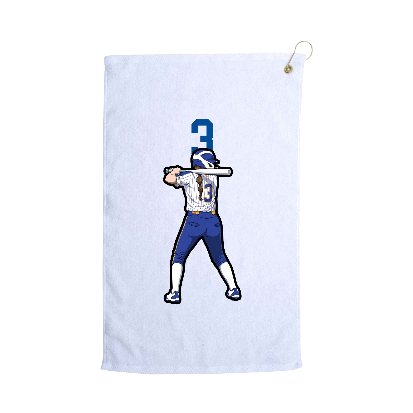 Golf Towel — Number Top in White