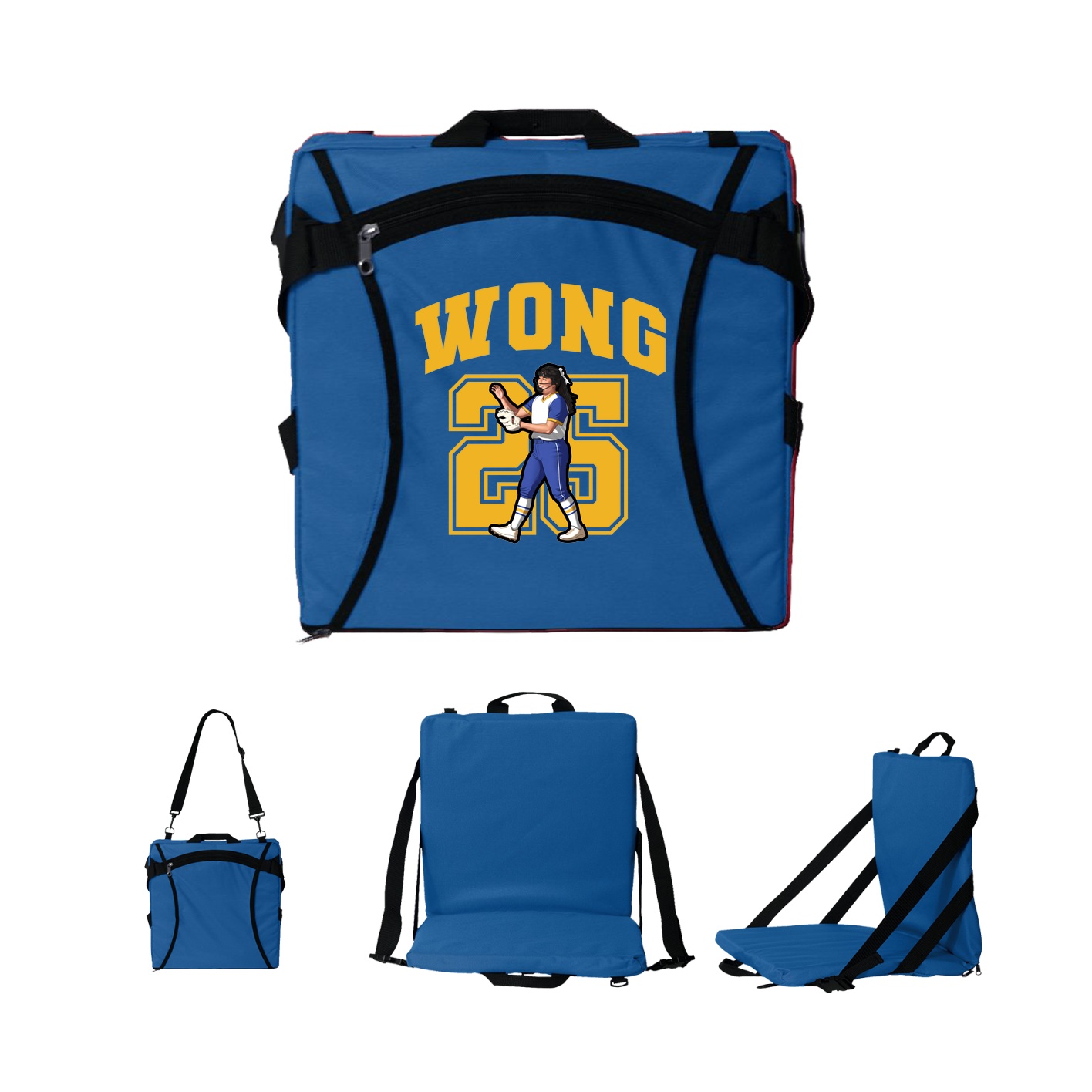 Folding Stadium Seat — Number in Royal