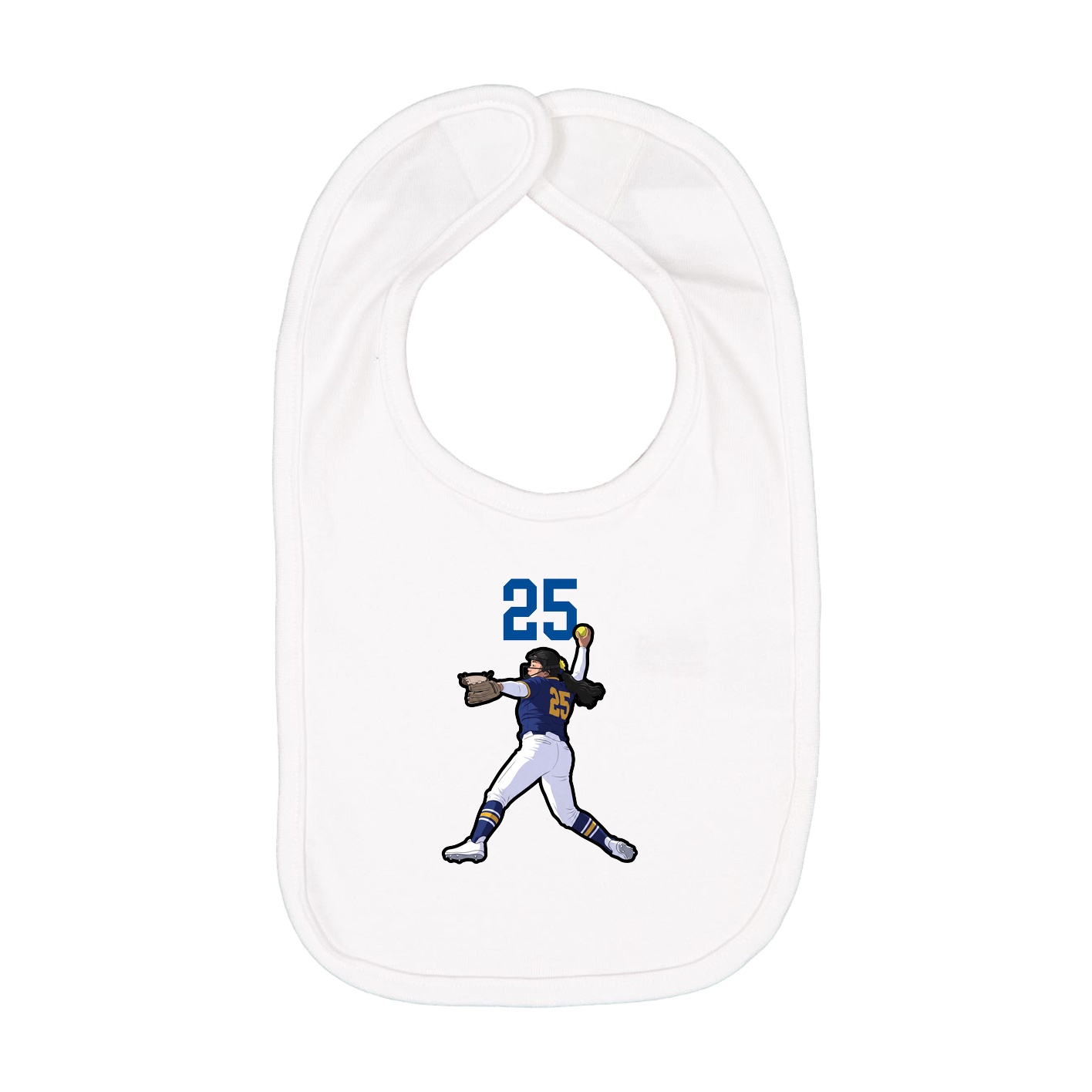 Infant Bib — Number Top in White