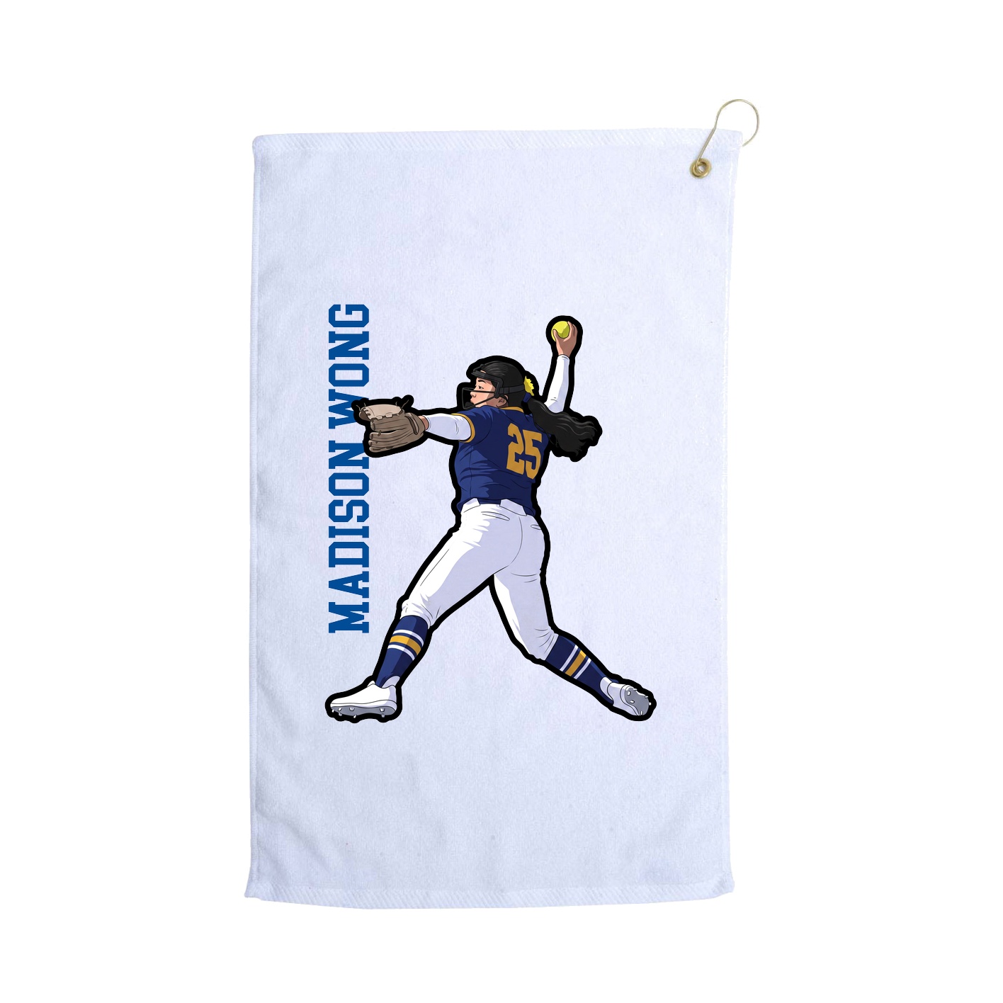 Golf Towel — Name Vertical in White