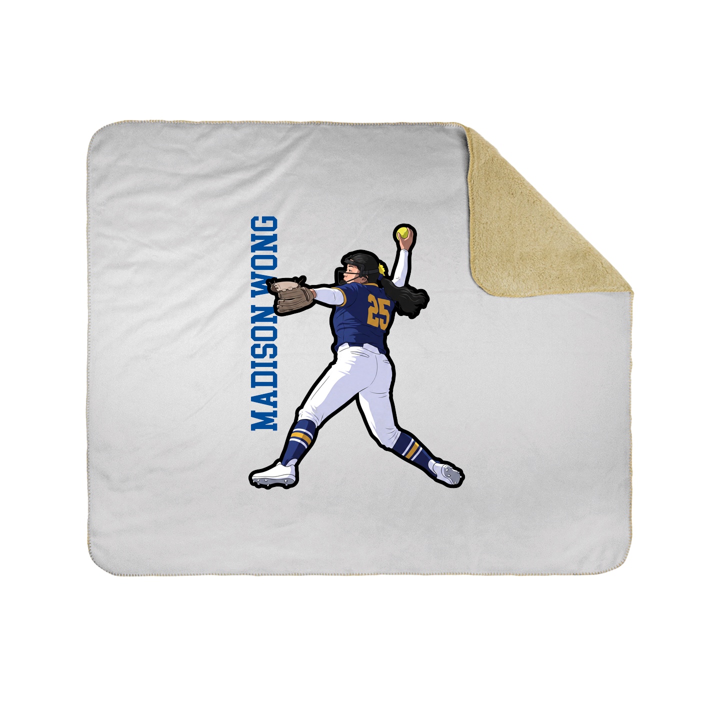 Throw Blanket — Name Vertical in White