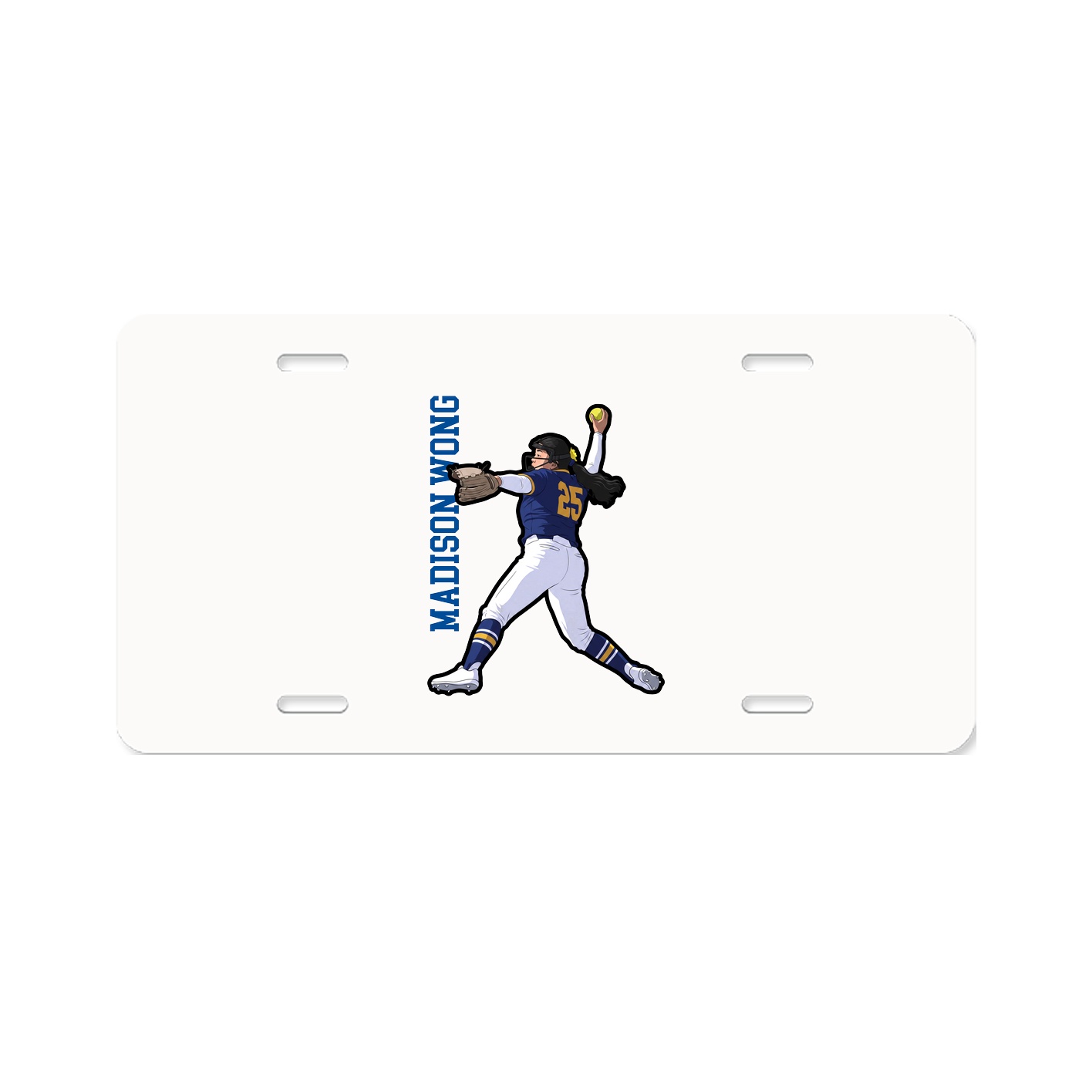 License Plate — Name Vertical in Classic