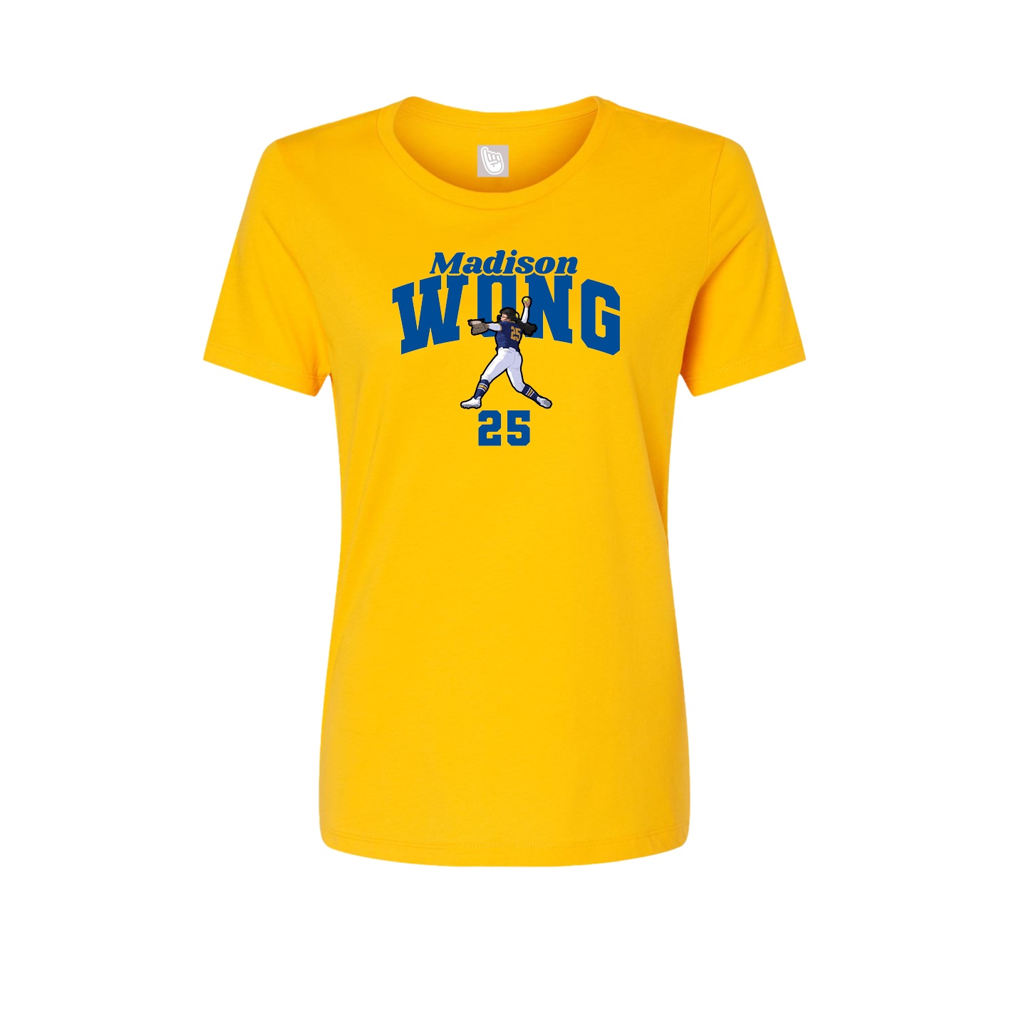 Fitted Women's Tee — Signature Arch in Gold