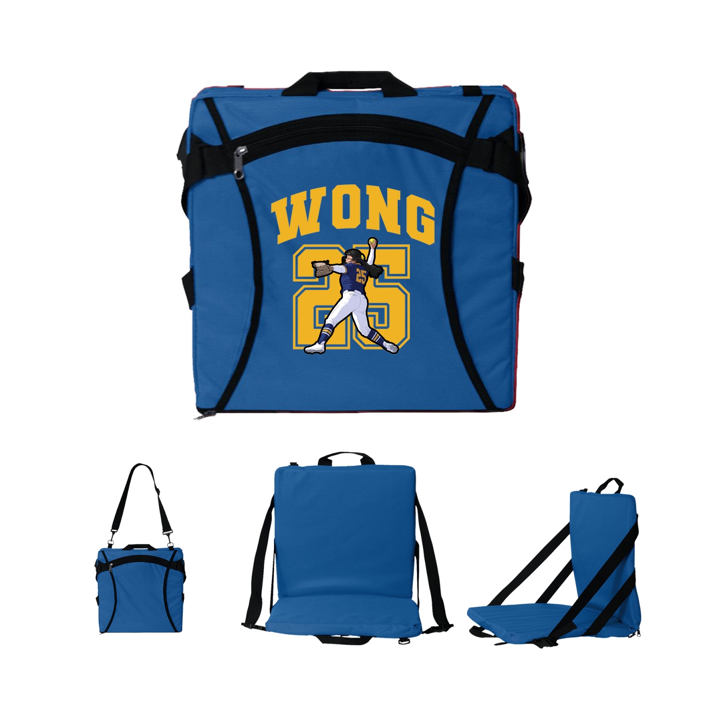 Folding Stadium Seat — Number in Royal