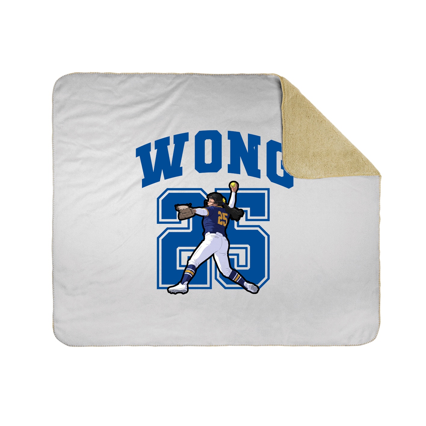 Throw Blanket — Number in White