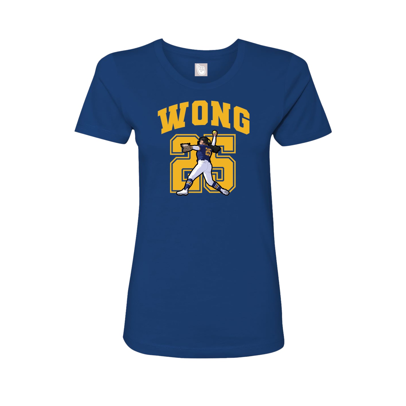 Fitted Women's Tee — Number in Royal