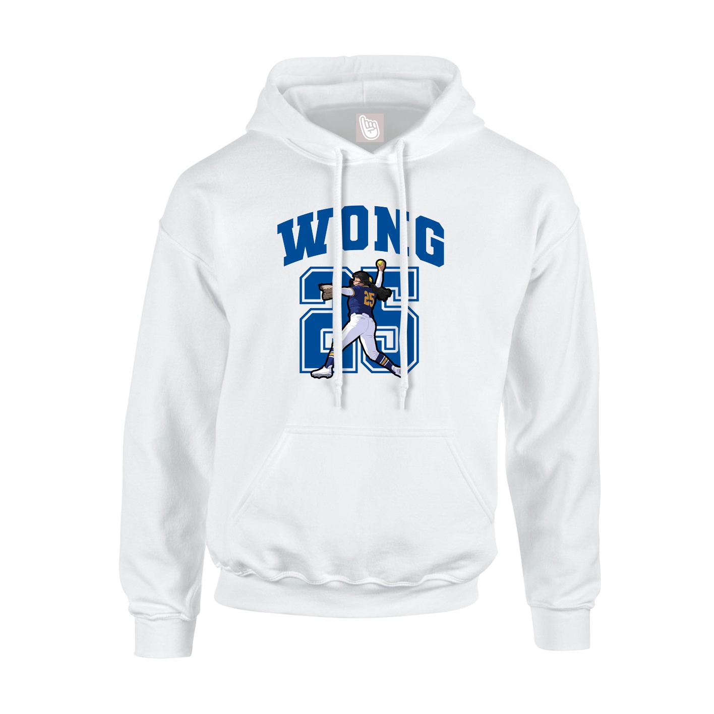 Youth Hoodie — Number in White